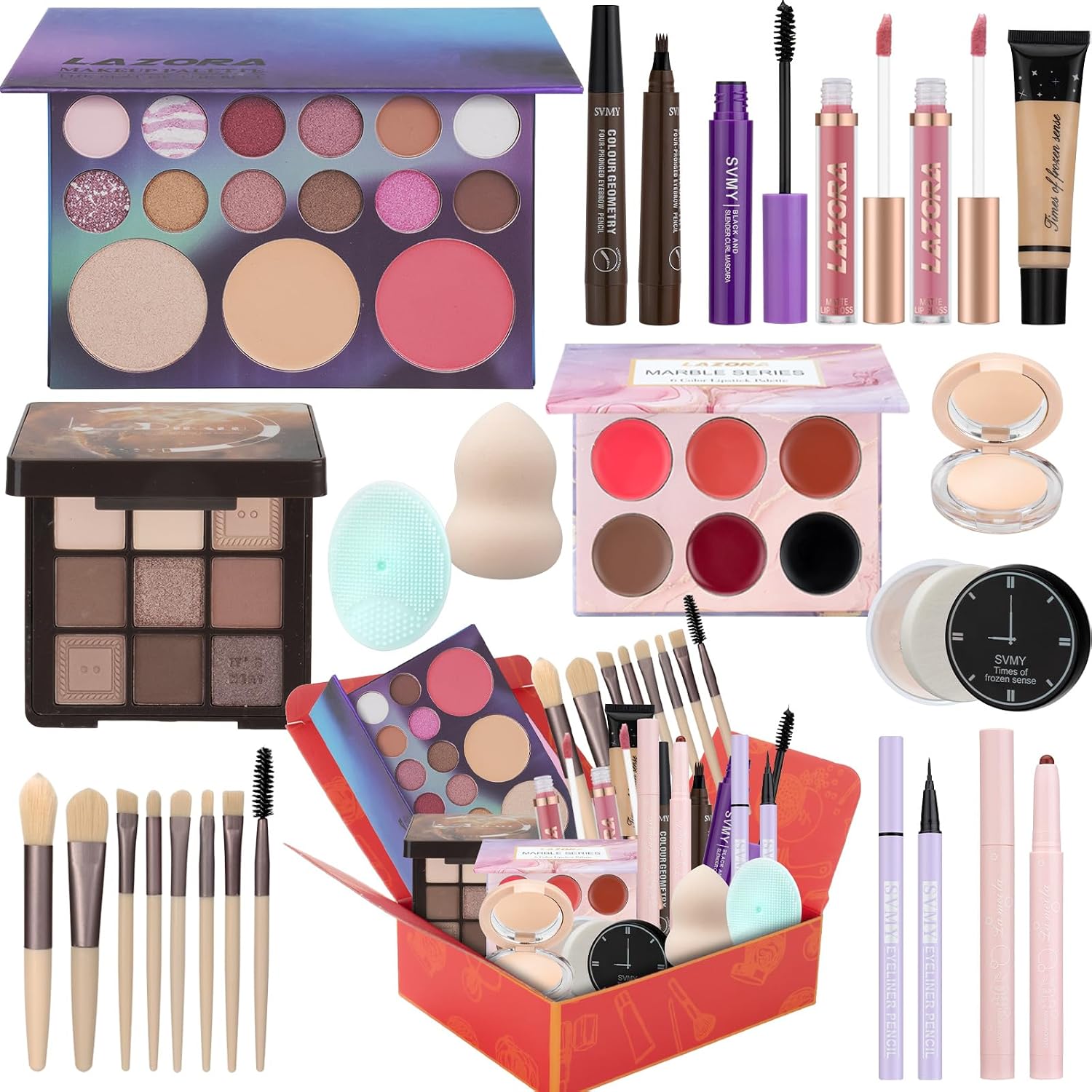 SET DE MAQUILLAJE LAZORA PARA ADOLESCENTES CON PALETA DE 20 COLORES - 1
