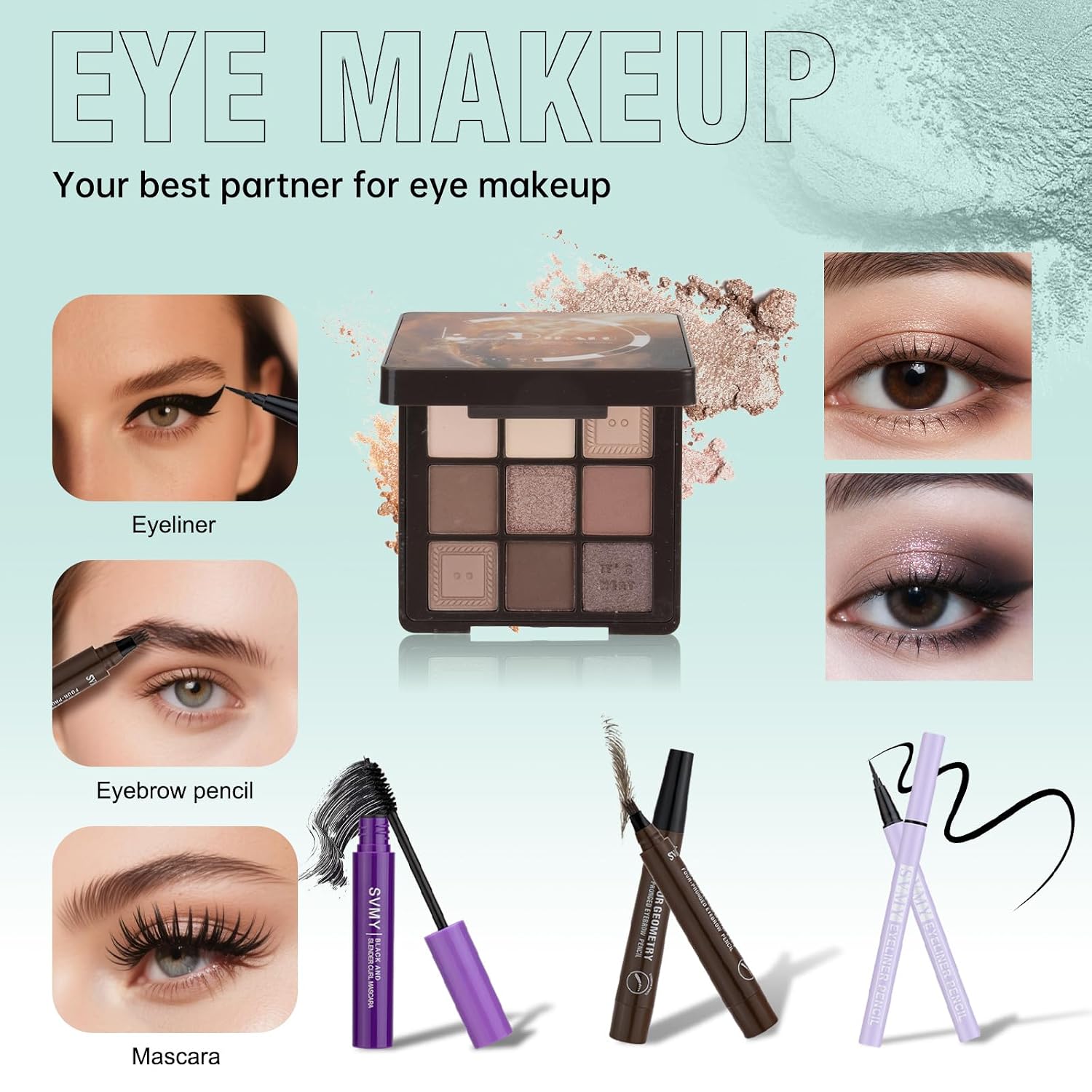 SET DE MAQUILLAJE LAZORA PARA ADOLESCENTES CON PALETA DE 20 COLORES - 4