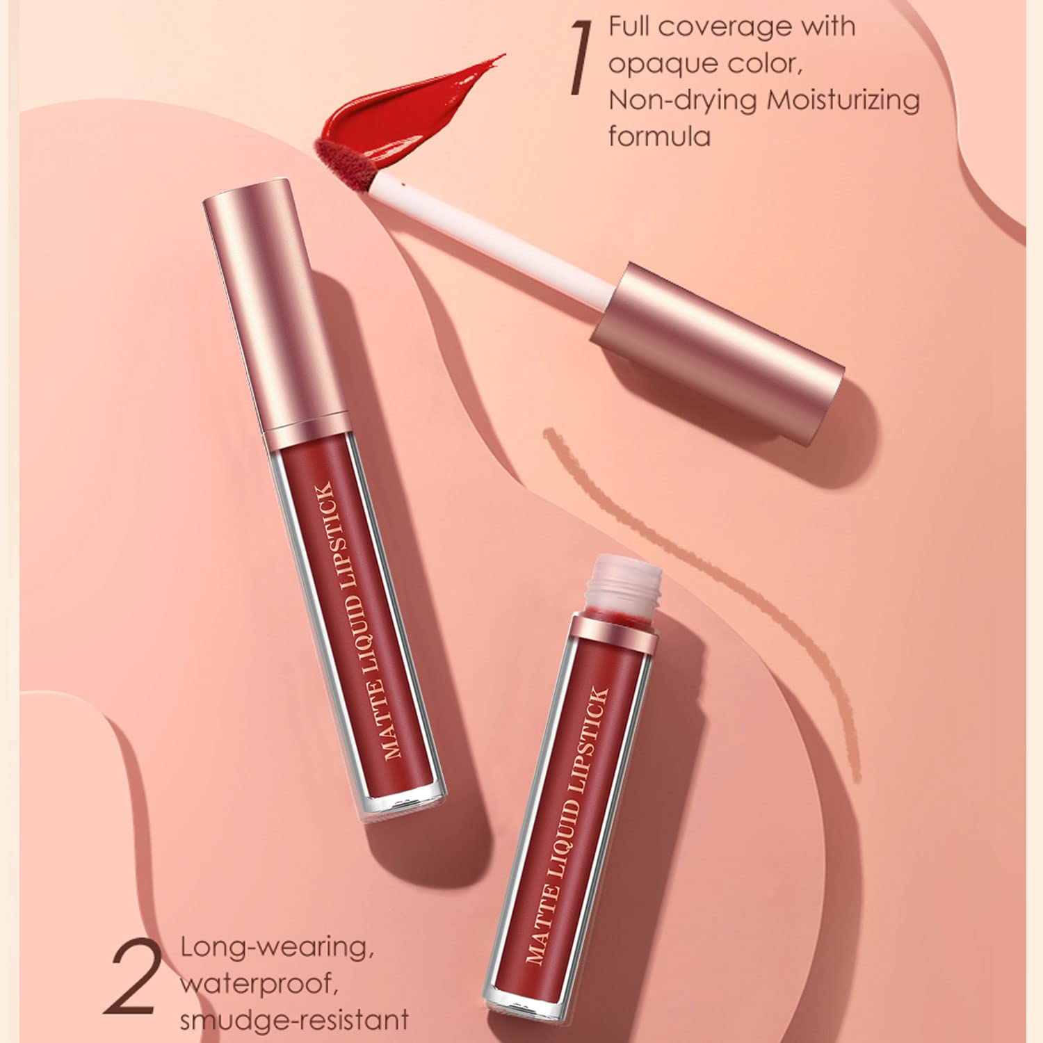 SET DE MAQUILLAJE BESTLAND 6 PIEZAS LABIALES MATE LÍQUIDO Y DELINEADOR CLÁSICO - 2