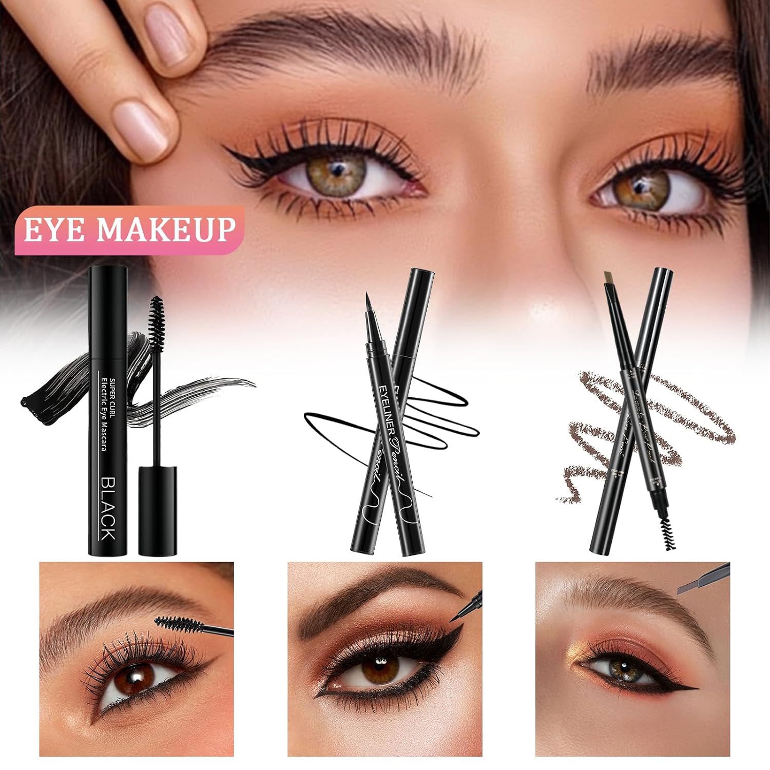 SET DE MAQUILLAJE PWYSHXDF COMPLETO PARA MUJER CON PALETA DE 14 COLORES, BRILLO LABIAL, LÁPIZ DE CEJAS Y MÁS - 4