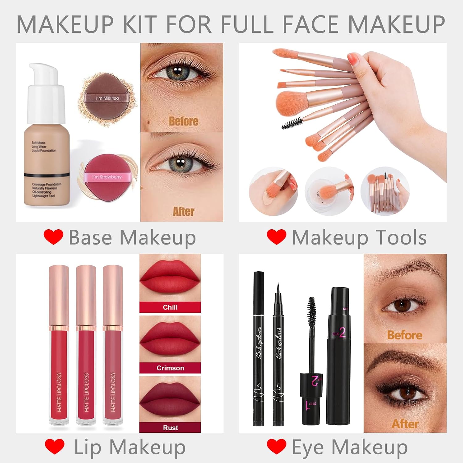 SET DE MAQUILLAJE COMPLETO CHARMCODE FULL MAKEUP KIT PARA MUJER - 5