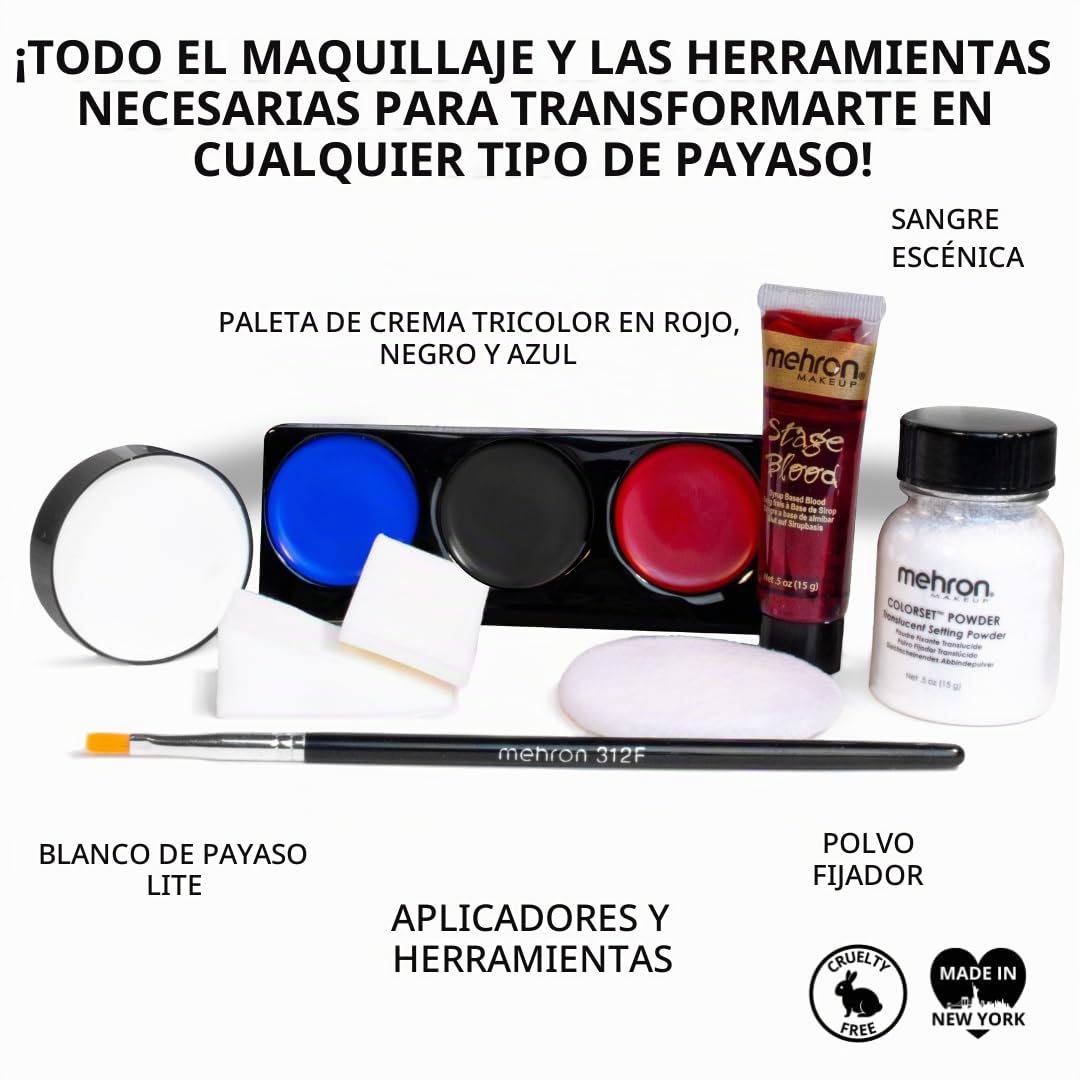 SET DE MAQUILLAJE PROFESIONAL MEHRON MAKEUP CHARACTER KIT CLOWN - 5