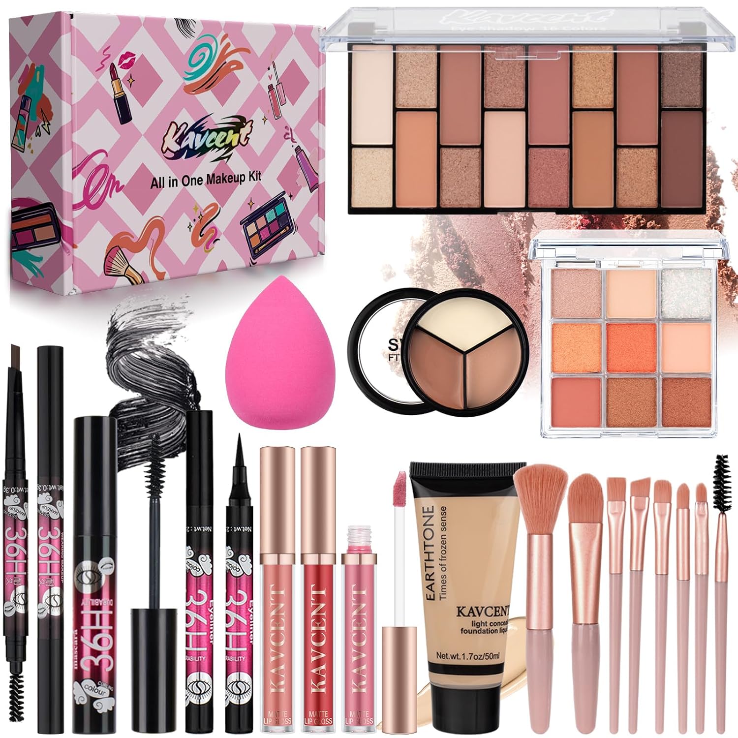 SET DE MAQUILLAJE KAVCENT COMPLETO PARA ADOLESCENTES Y MUJERES - 1