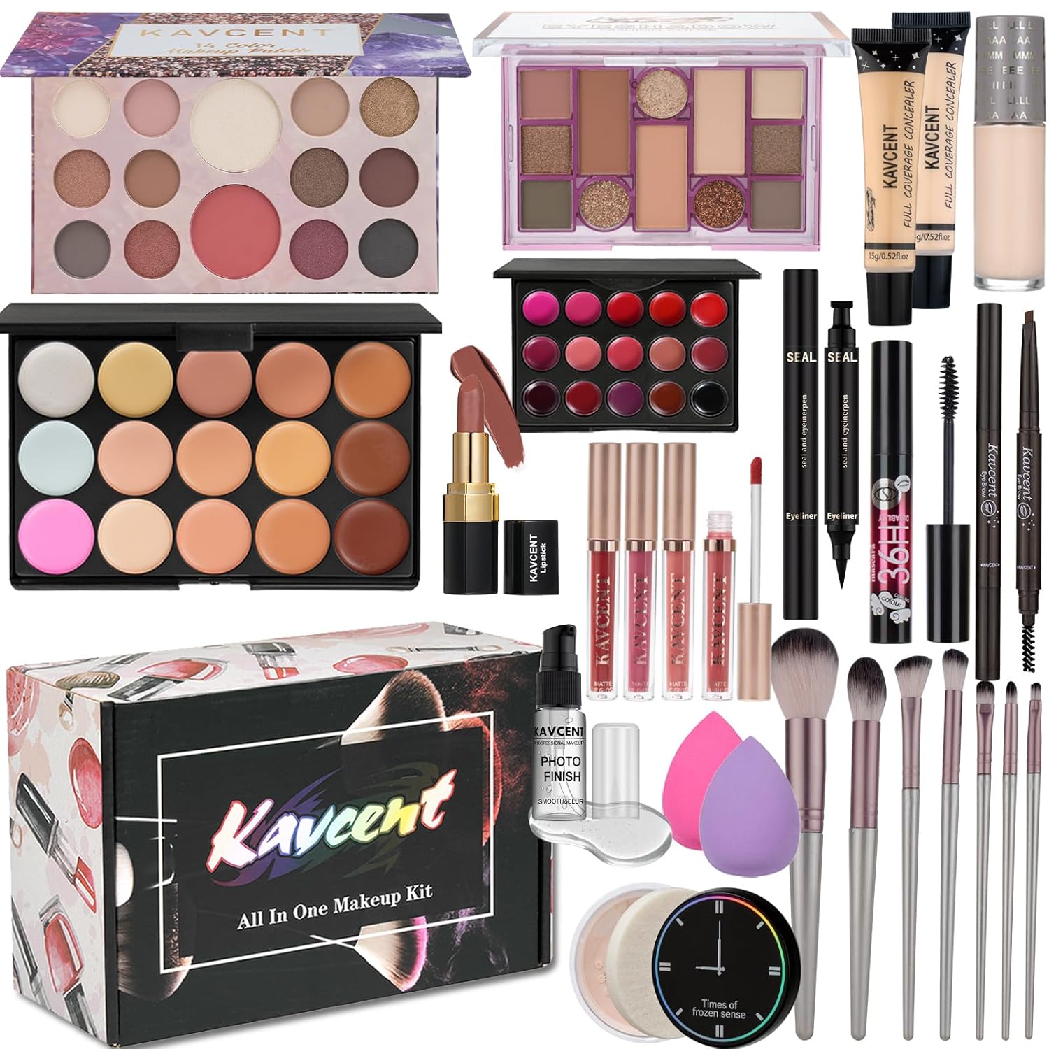 SET DE MAQUILLAJE KAVCENT COMPLETO PARA MUJERES Y ADOLESCENTES - 1