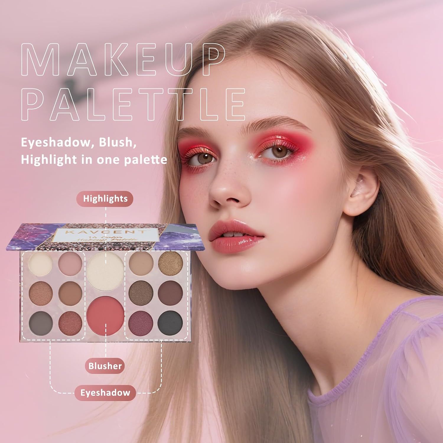 SET DE MAQUILLAJE KAVCENT COMPLETO PARA MUJERES Y ADOLESCENTES - 3
