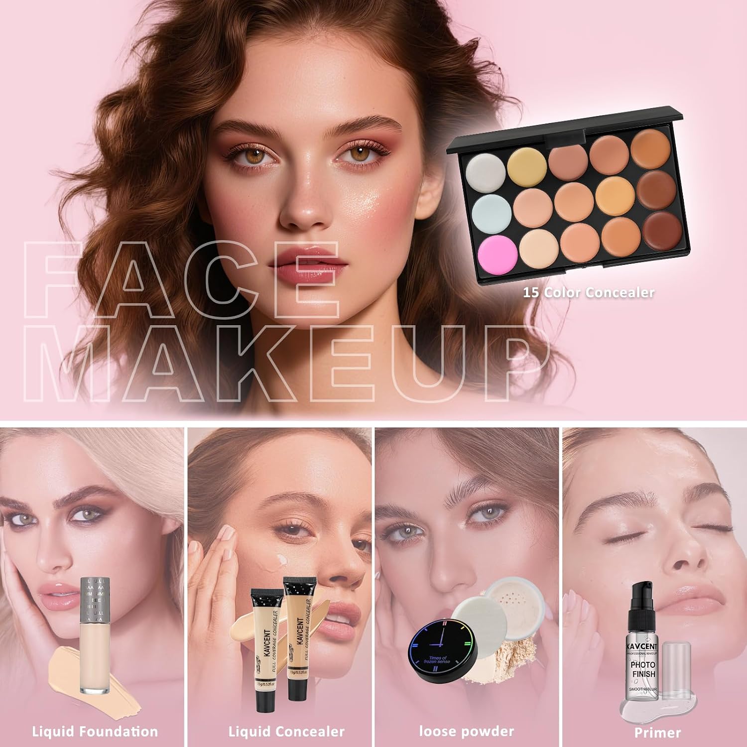 SET DE MAQUILLAJE KAVCENT COMPLETO PARA MUJERES Y ADOLESCENTES - 4