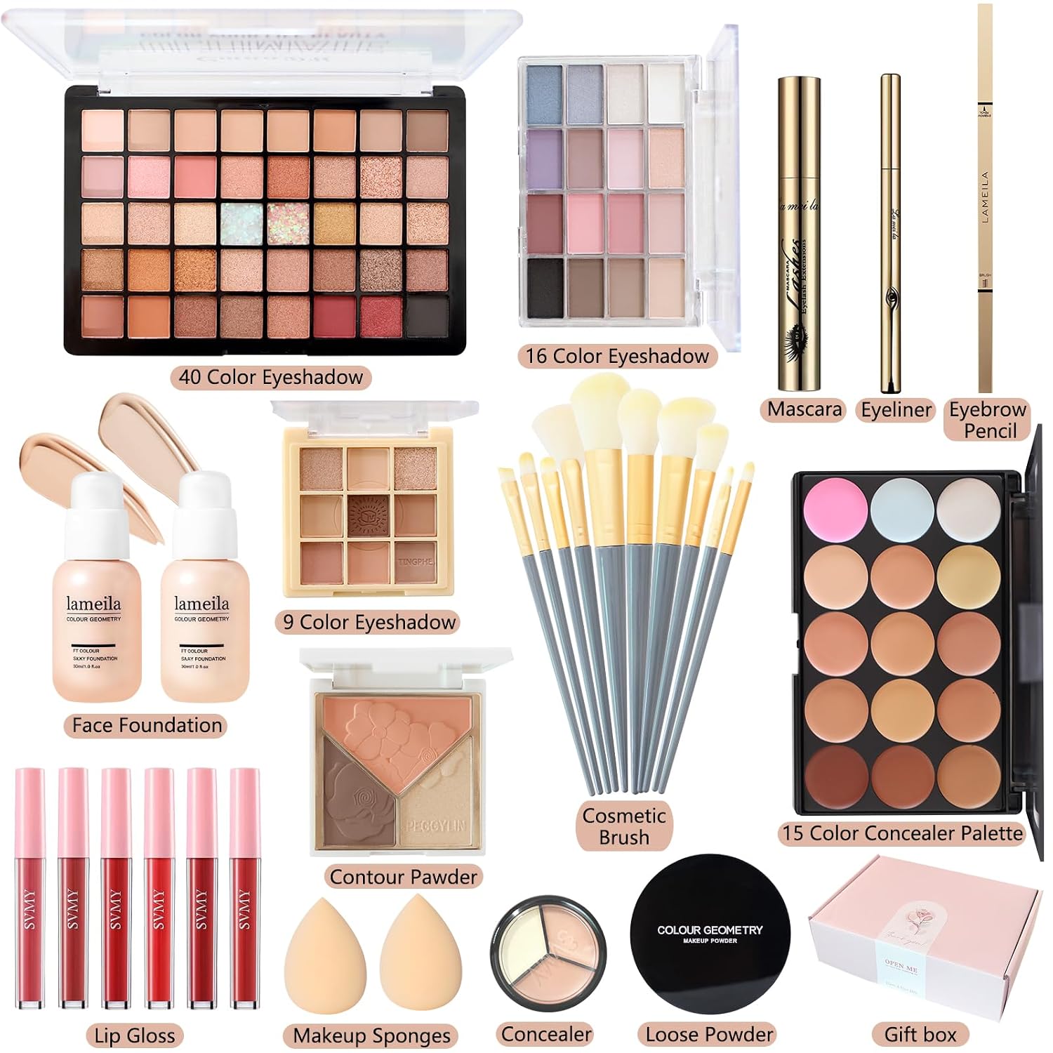 SET DE MAQUILLAJE QIONG ALL-IN-ONE BEAUTY KIT 40 COLORES - 3