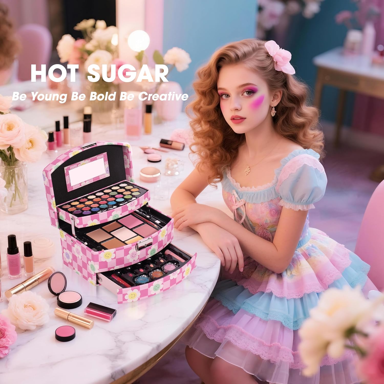 SET DE MAQUILLAJE HOT SUGAR GIRLS DELUXE FLORAL PARA ADOLESCENTES - 4