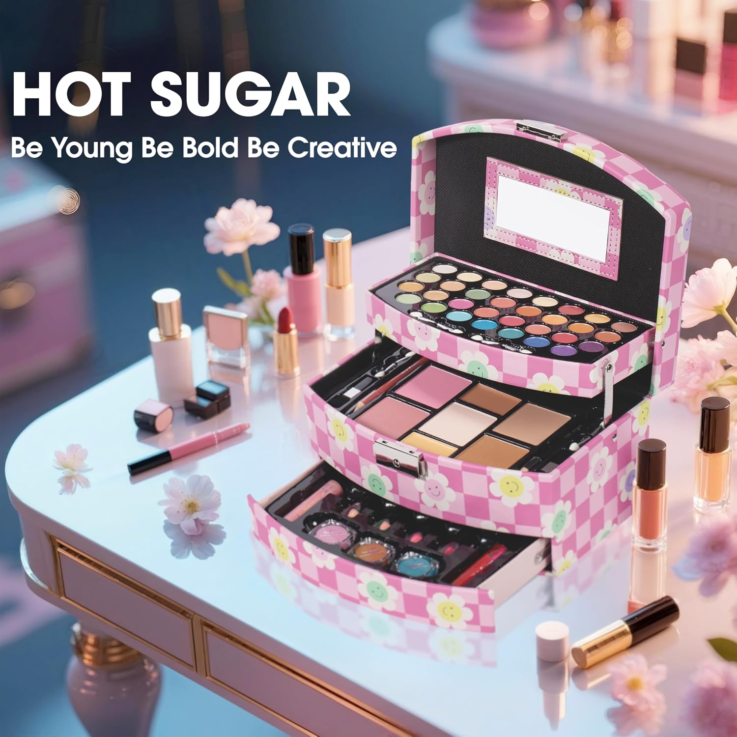 SET DE MAQUILLAJE HOT SUGAR GIRLS DELUXE FLORAL PARA ADOLESCENTES - 5