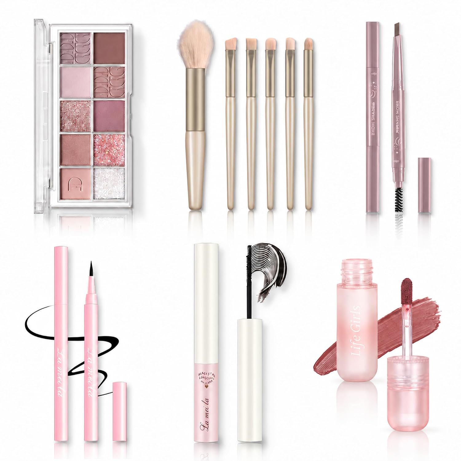 SET DE MAQUILLAJE QIONG 10 TONOS ROSA PARA MUJER Y ADOLESCENTES - 1