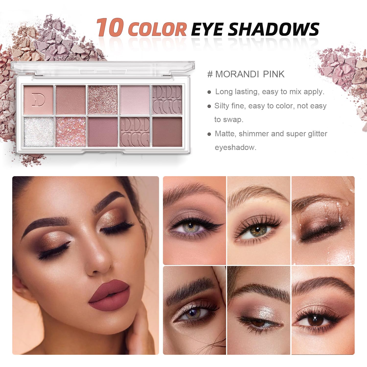 SET DE MAQUILLAJE QIONG 10 TONOS ROSA PARA MUJER Y ADOLESCENTES - 2
