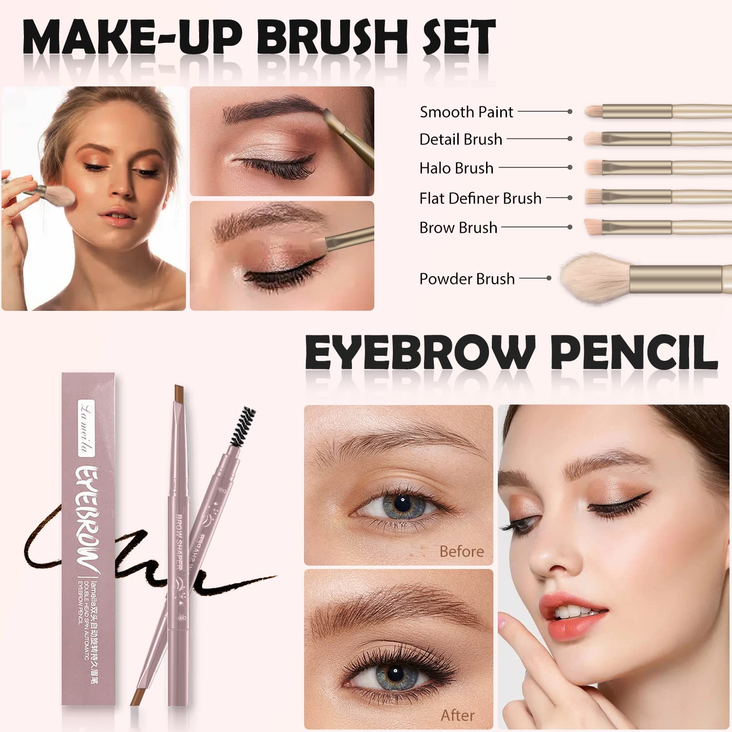 SET DE MAQUILLAJE QIONG 10 TONOS ROSA PARA MUJER Y ADOLESCENTES - 3