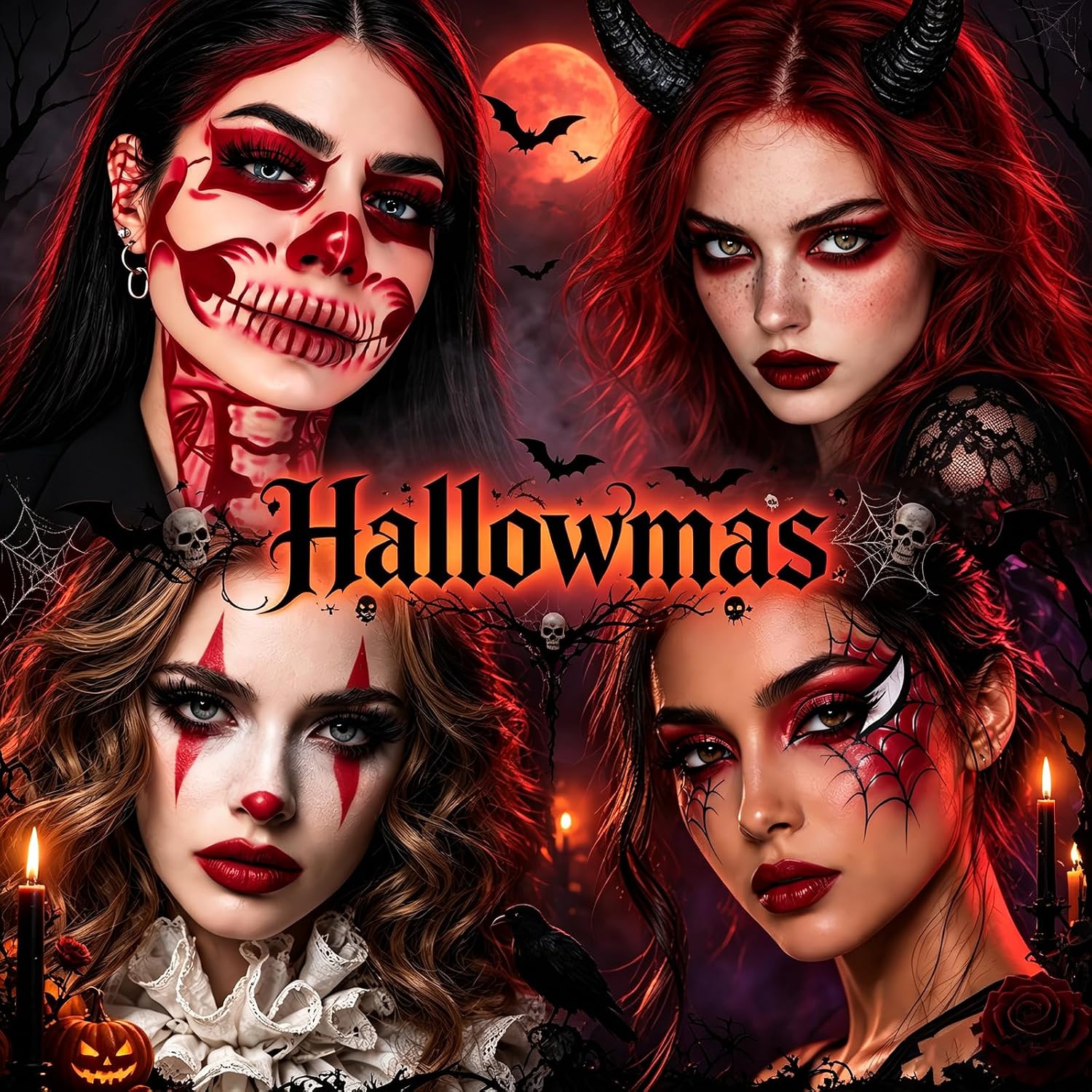SET DE MAQUILLAJE KYDA RED GOTHIC CON LABIAL, DELINEADOR Y PALETA DE SOMBRAS - 4