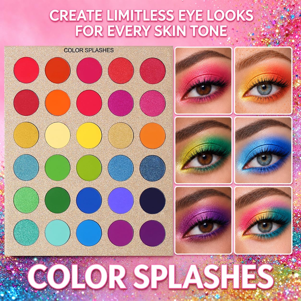 PALETA DE SOMBRAS DE OJOS UCANBE PROFESSIONAL 86 COLORES CON SET DE 15 BROCHAS - 3