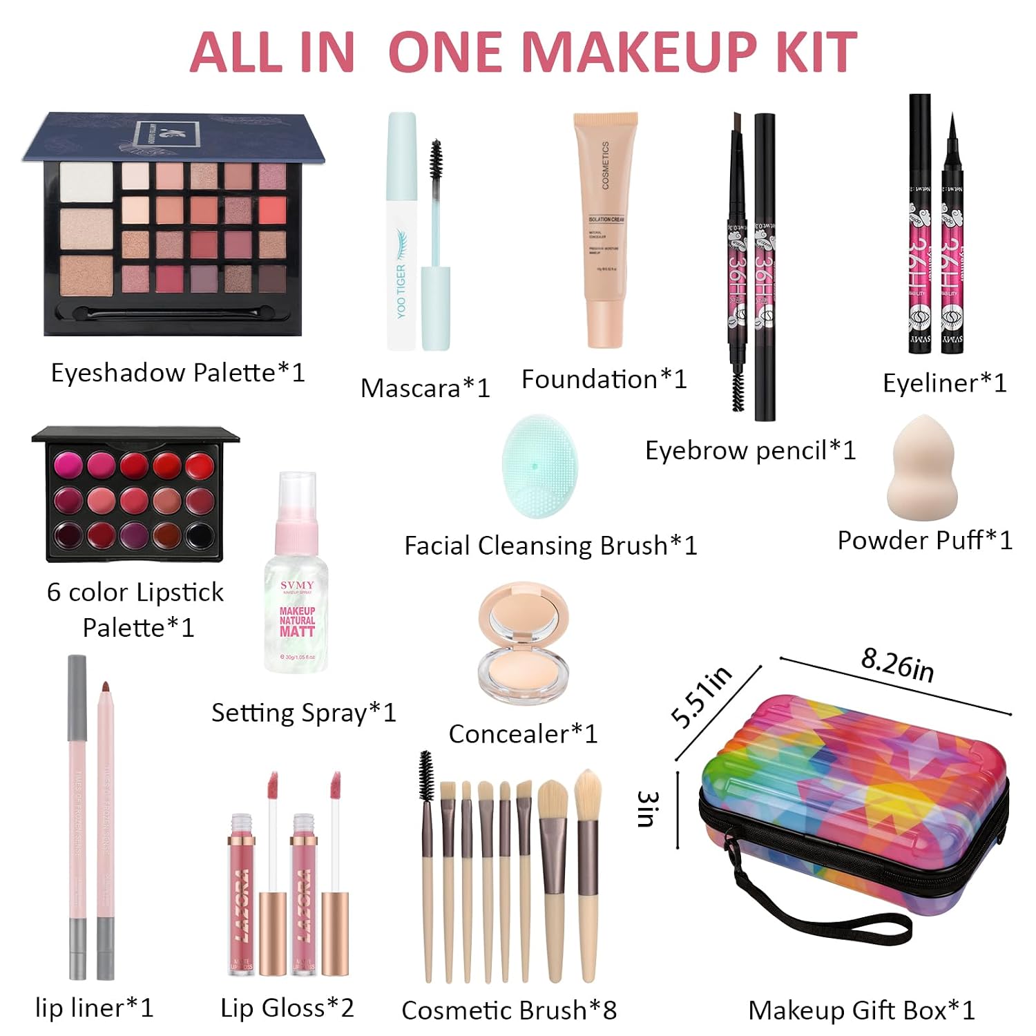 SET DE MAQUILLAJE LAZORA PARA ADOLESCENTES 10-12 AÑOS - 2