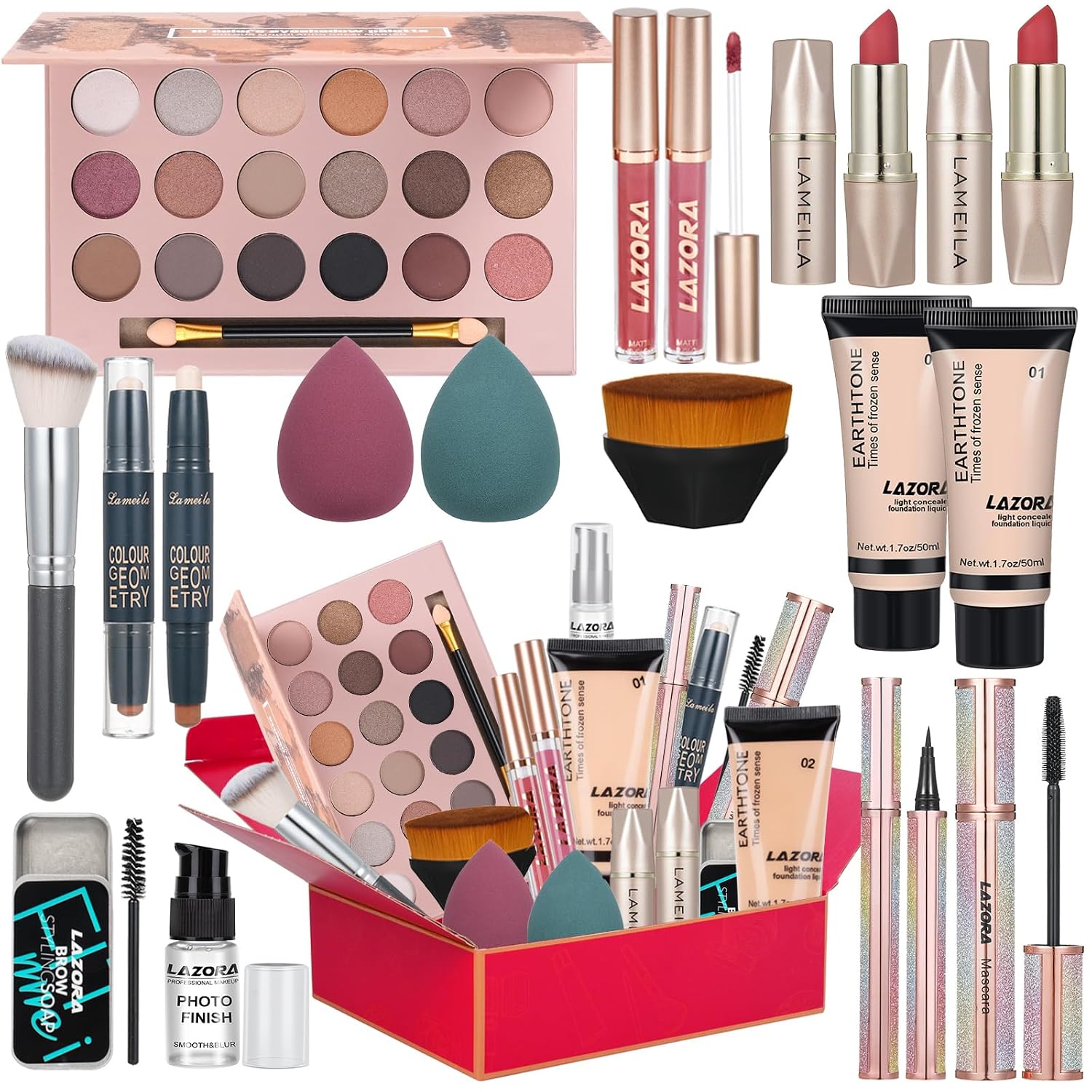 SET DE MAQUILLAJE VENSHUN COMPLETO PARA MUJERES Y ADOLESCENTES CON PALETA DE 18 COLORES - 1