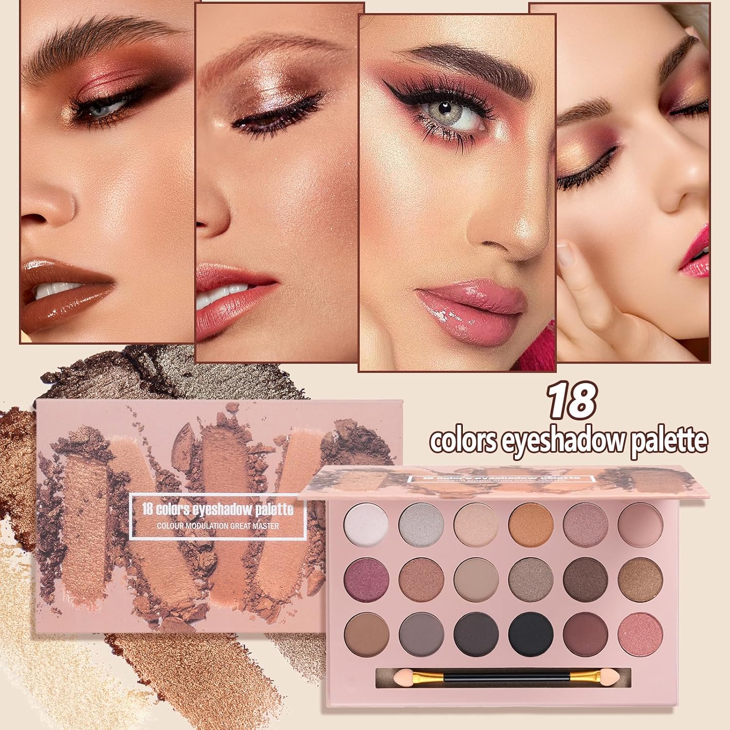 SET DE MAQUILLAJE VENSHUN COMPLETO PARA MUJERES Y ADOLESCENTES CON PALETA DE 18 COLORES - 3