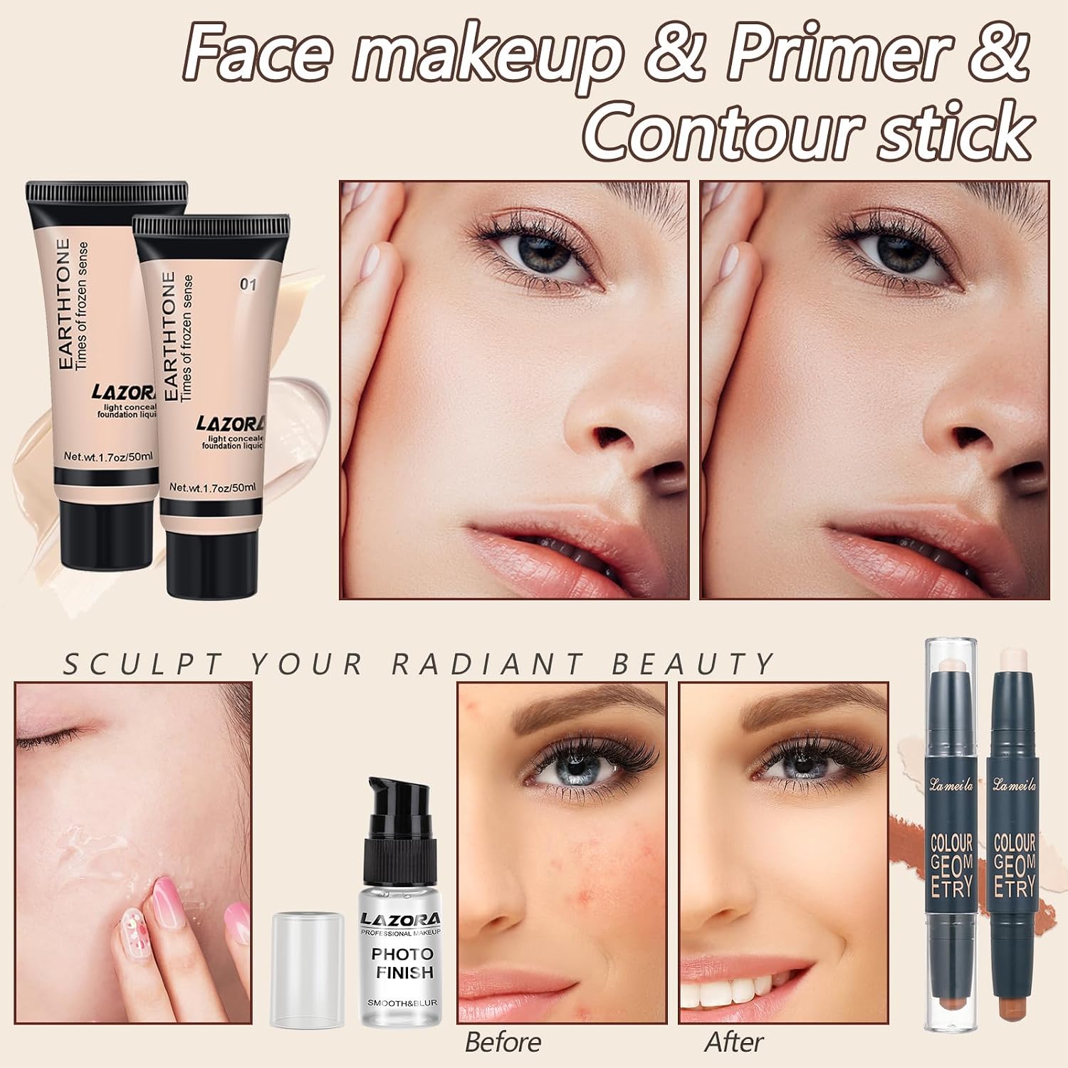 SET DE MAQUILLAJE VENSHUN COMPLETO PARA MUJERES Y ADOLESCENTES CON PALETA DE 18 COLORES - 4