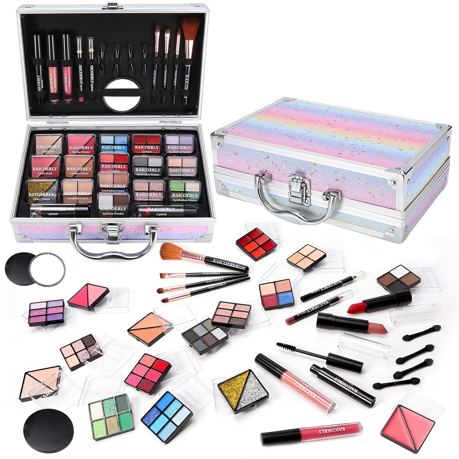 SET DE MAQUILLAJE COMPLETO KAICOERLY RAINBOW PARA MUJER Y NIÑAS - 1
