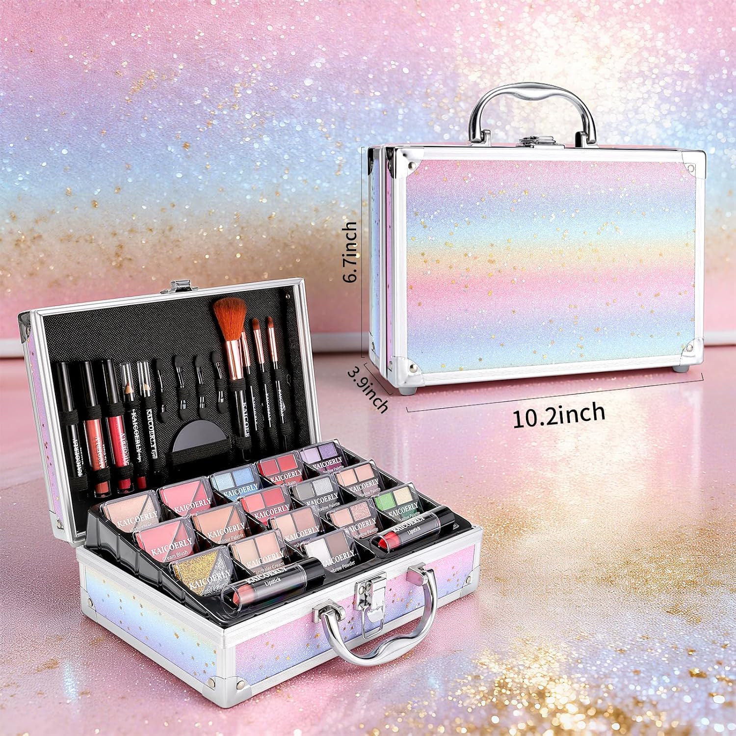 SET DE MAQUILLAJE COMPLETO KAICOERLY RAINBOW PARA MUJER Y NIÑAS - 3