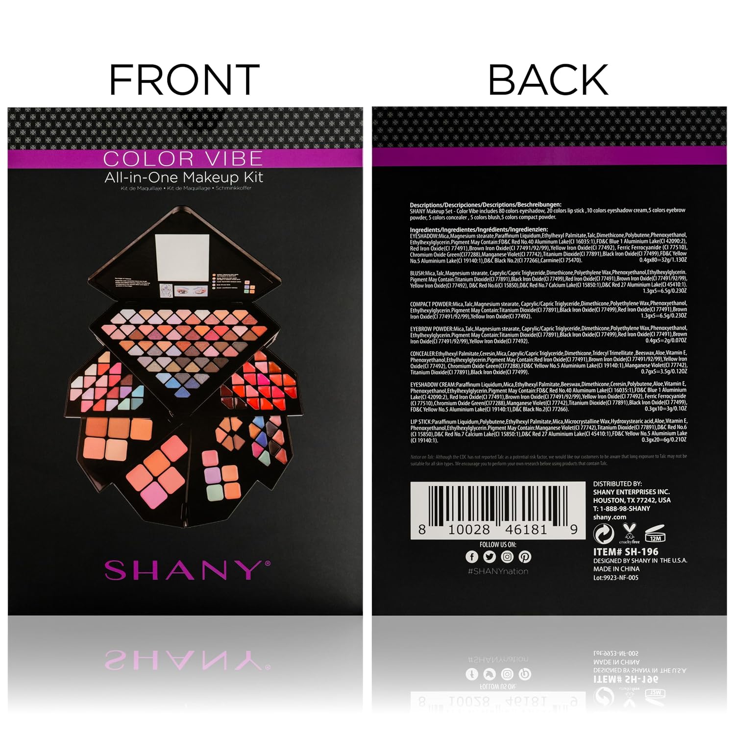 SET DE MAQUILLAJE SHANY ALL IN ONE COLOR VIBE CON 80 SOMBRAS, 20 LABIALES, 10 CREMAS PARA OJOS, 5 MAQUILLAJE PARA CEJAS, 5 - 3