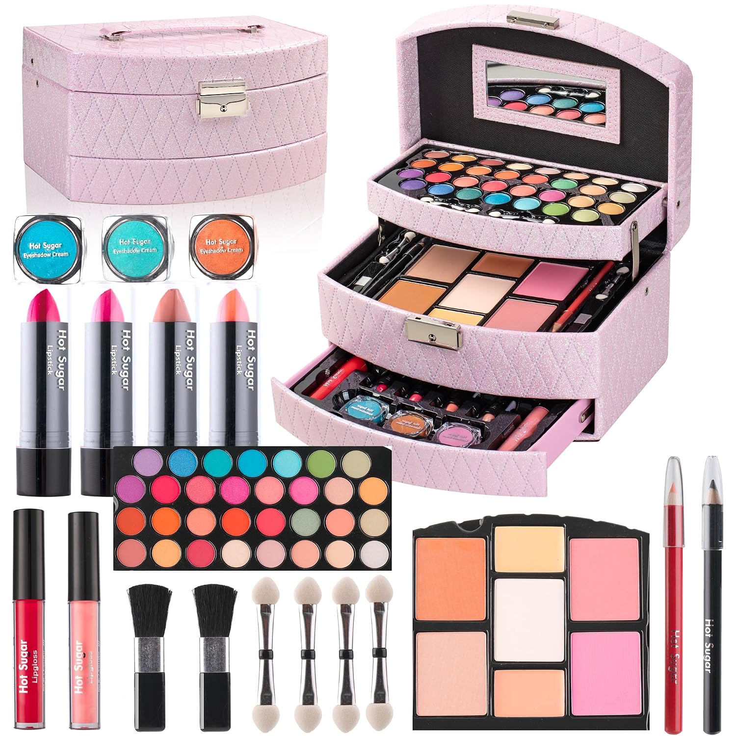 SET DE MAQUILLAJE HOT SUGAR COMPLETO PARA ADOLESCENTES ROSA - 1
