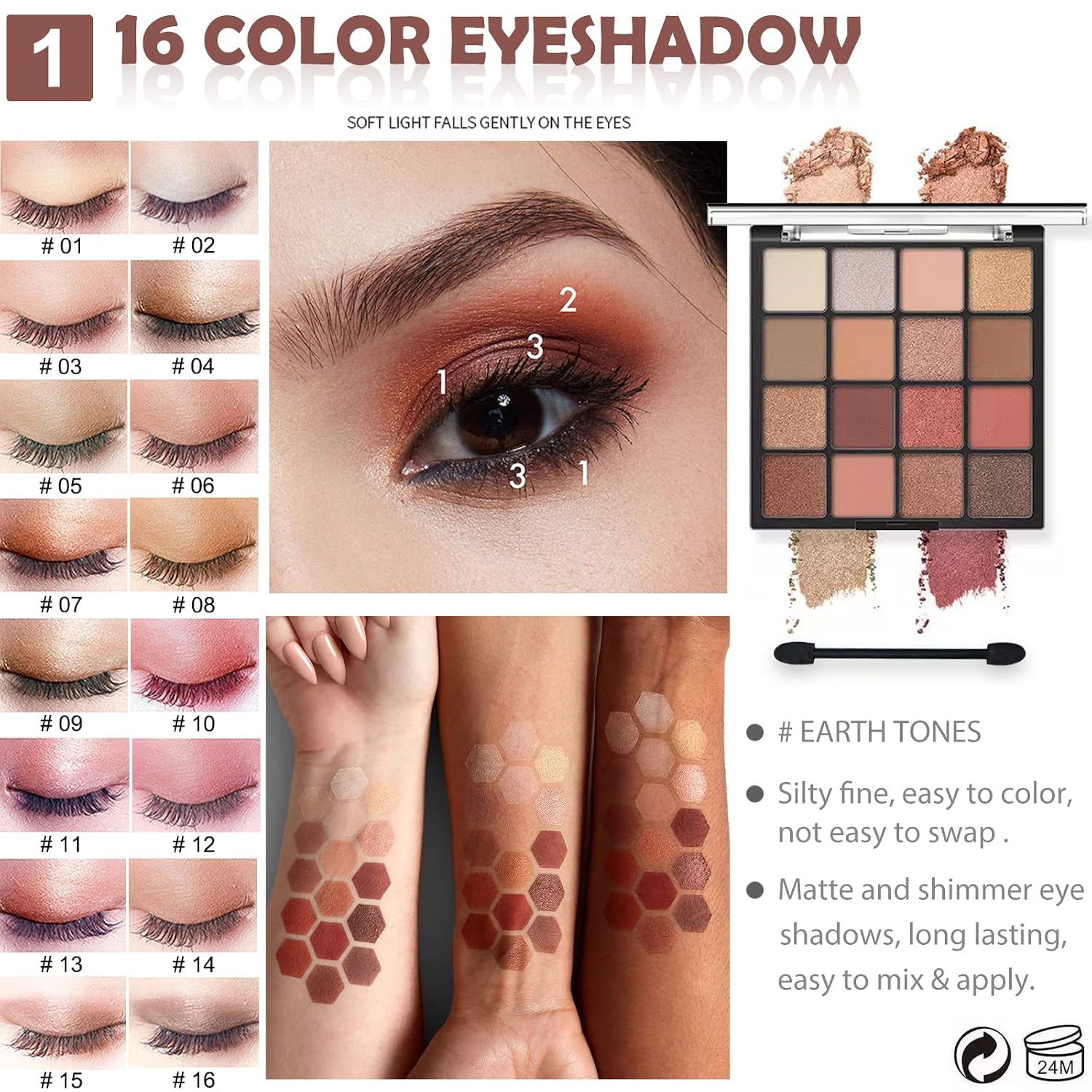 SET DE MAQUILLAJE QIONG PARA MUJER Y ADOLESCENTES 16 TONOS - 2