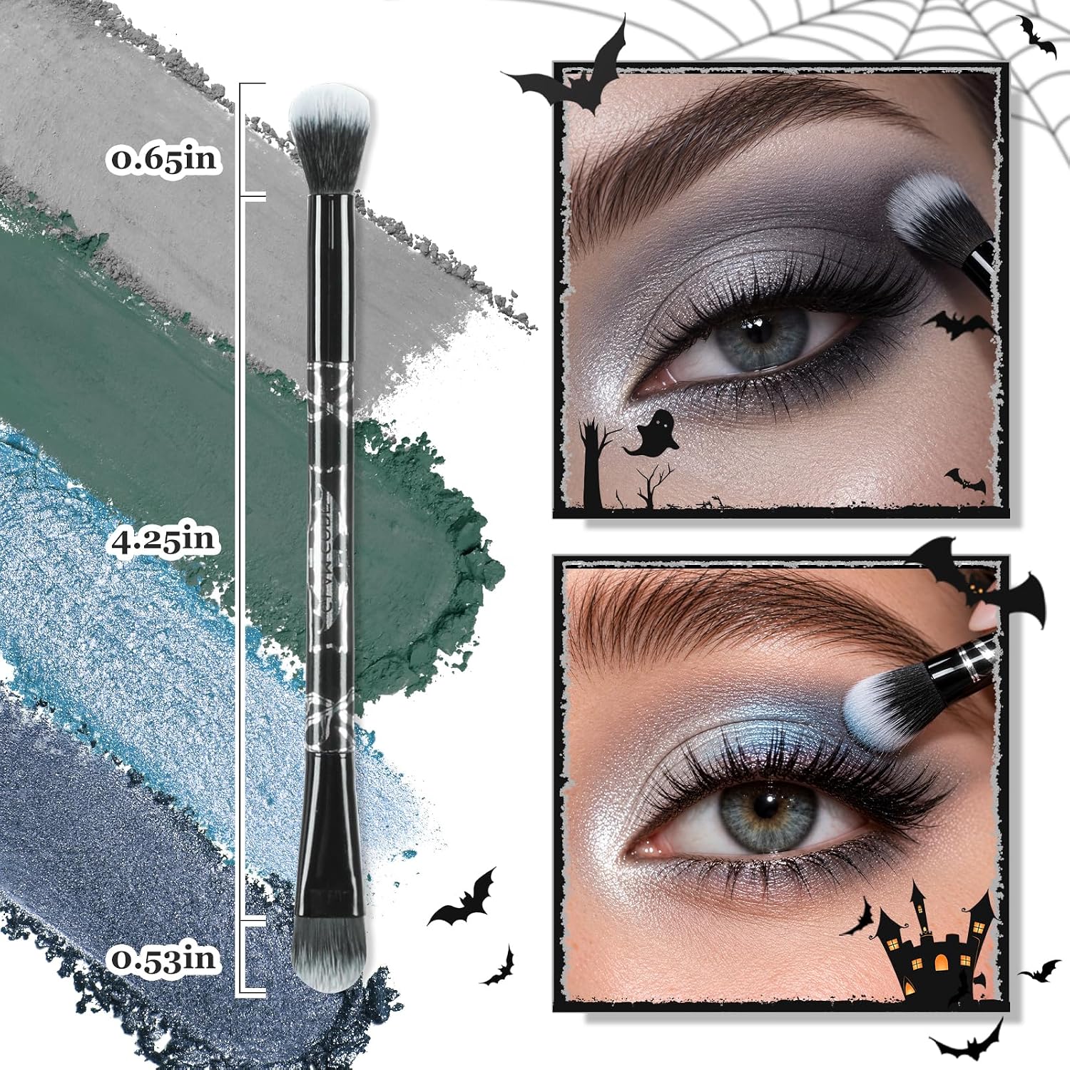 SET DE MAQUILLAJE GLAM CODE GOTH CON SOMBRA GRIS, DELINEADOR, PESTAÑAS POSTIZAS - 4