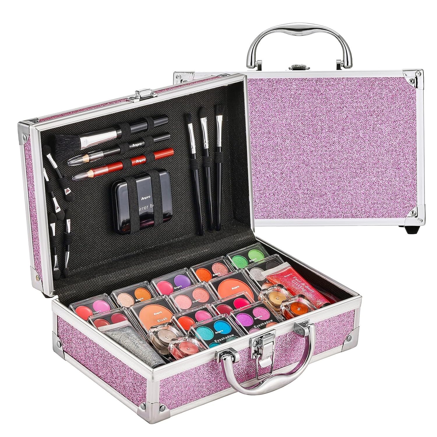 SET DE MAQUILLAJE PARA NIÑAS ANPRO 10-12 AÑOS CON ESTUCHE MORADO - 1