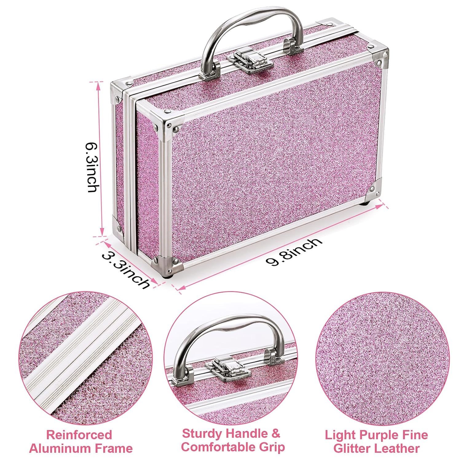 SET DE MAQUILLAJE PARA NIÑAS ANPRO 10-12 AÑOS CON ESTUCHE MORADO - 5