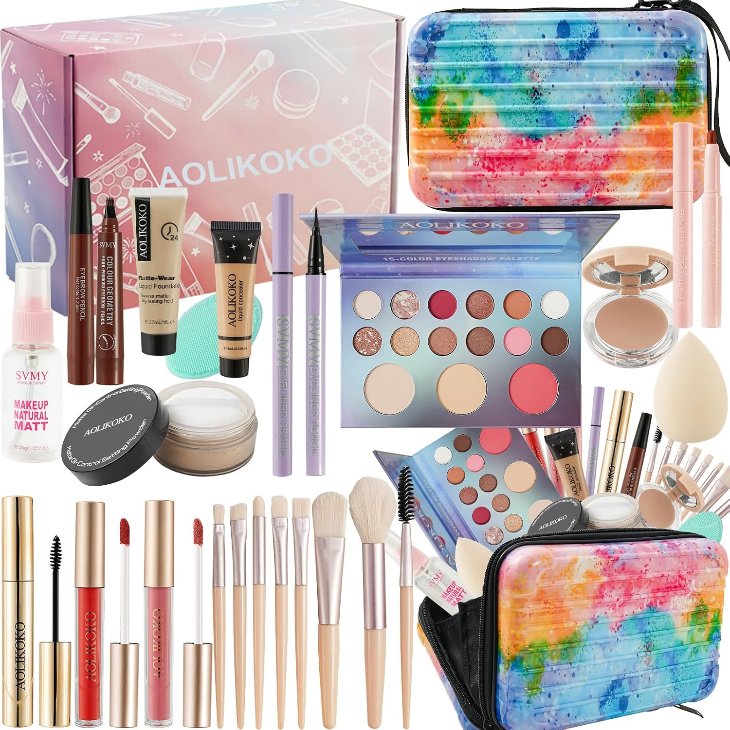 SET DE MAQUILLAJE COMPLETO AOLIKOKO HZB-083 PARA MUJER - 1