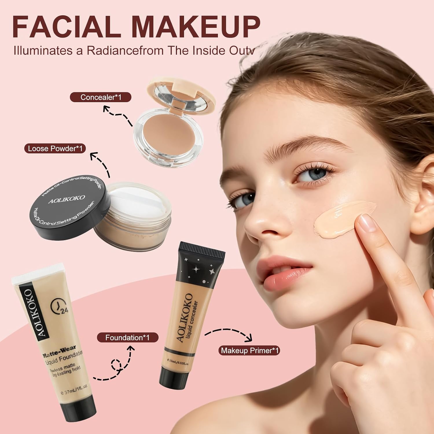 SET DE MAQUILLAJE COMPLETO AOLIKOKO HZB-083 PARA MUJER - 4