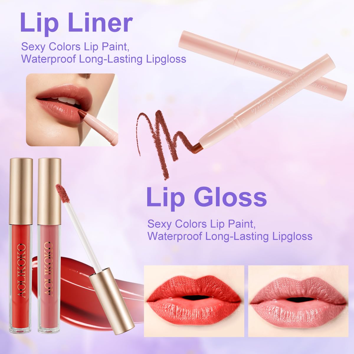 SET DE MAQUILLAJE COMPLETO AOLIKOKO HZB-083 PARA MUJER - 5