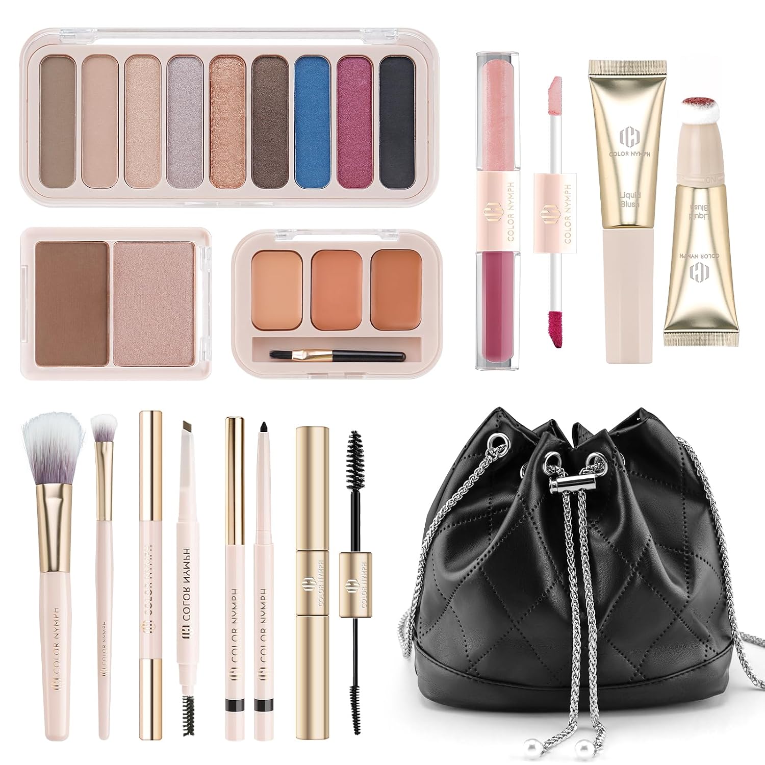 SET DE MAQUILLAJE COLOR NYMPH PARA ADOLESCENTES Y MUJERES CON ESTUCHE DE VIAJE 03 - 1
