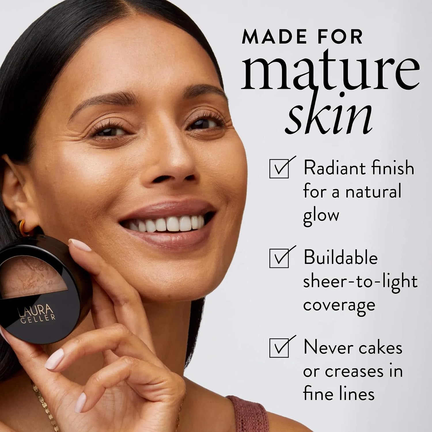 SET DE MAQUILLAJE LAURA GELLER GET GLOWING KIT CON BASE BAKED BALANCE N GLOW SAND Y BROCHA KABUKI RETRÁCTIL - 3