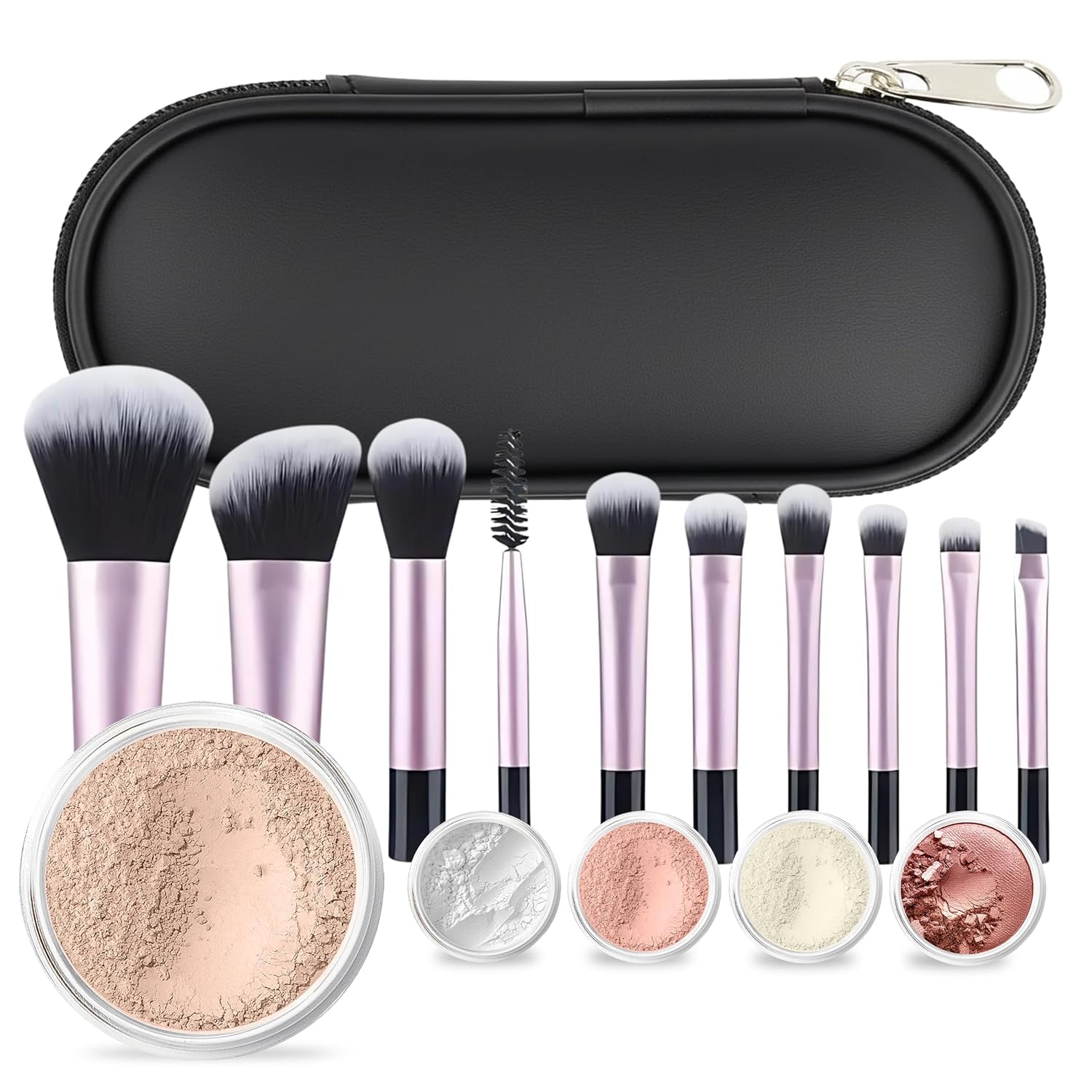 SET DE MAQUILLAJE MINERAL SWEET FACE MINERALS 16 PIEZAS CON 10 BROCHAS TAMAÑO MUESTRA LIGHT - 5