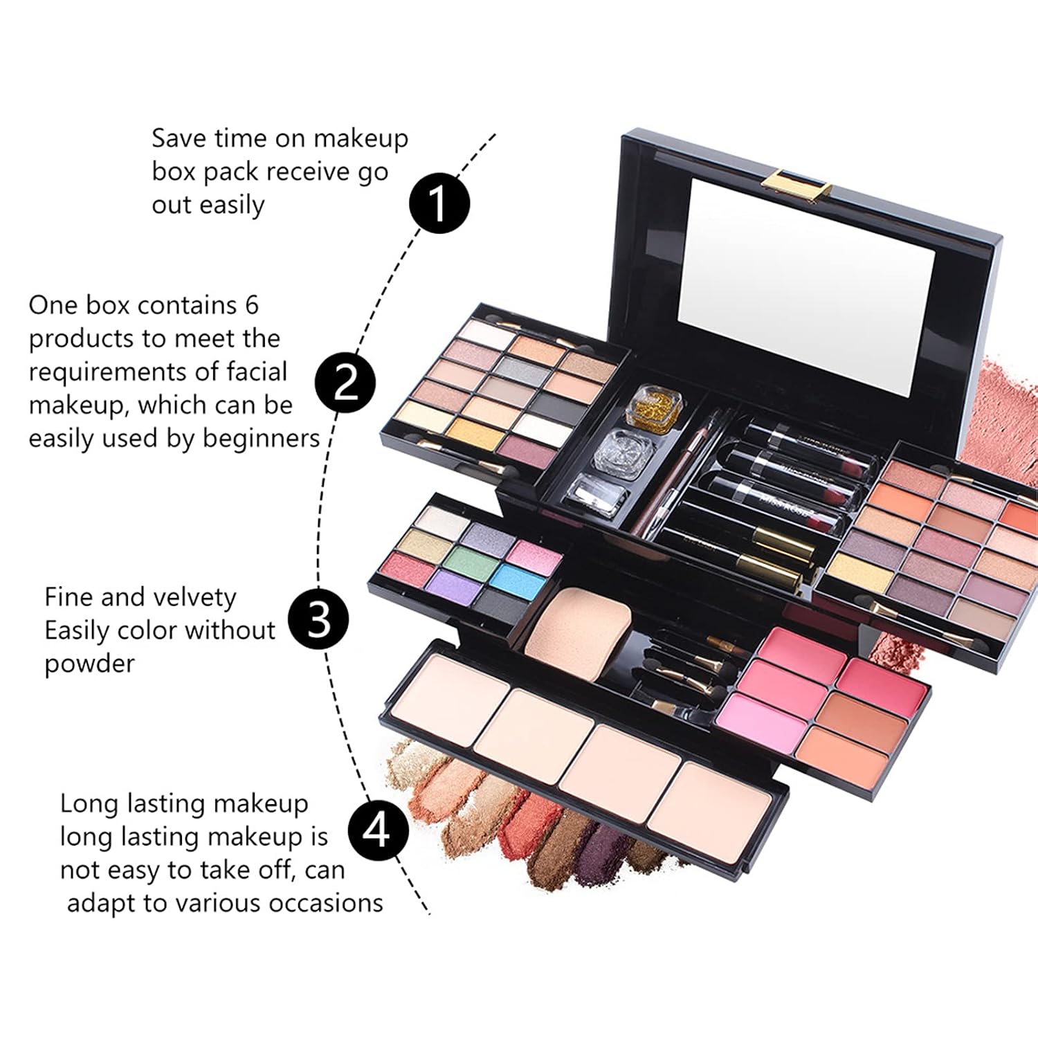 SET DE MAQUILLAJE PURE VIE ALL IN ONE 39 SOMBRAS 6 BLUSH 4 POLVOS COMPACTOS - 4