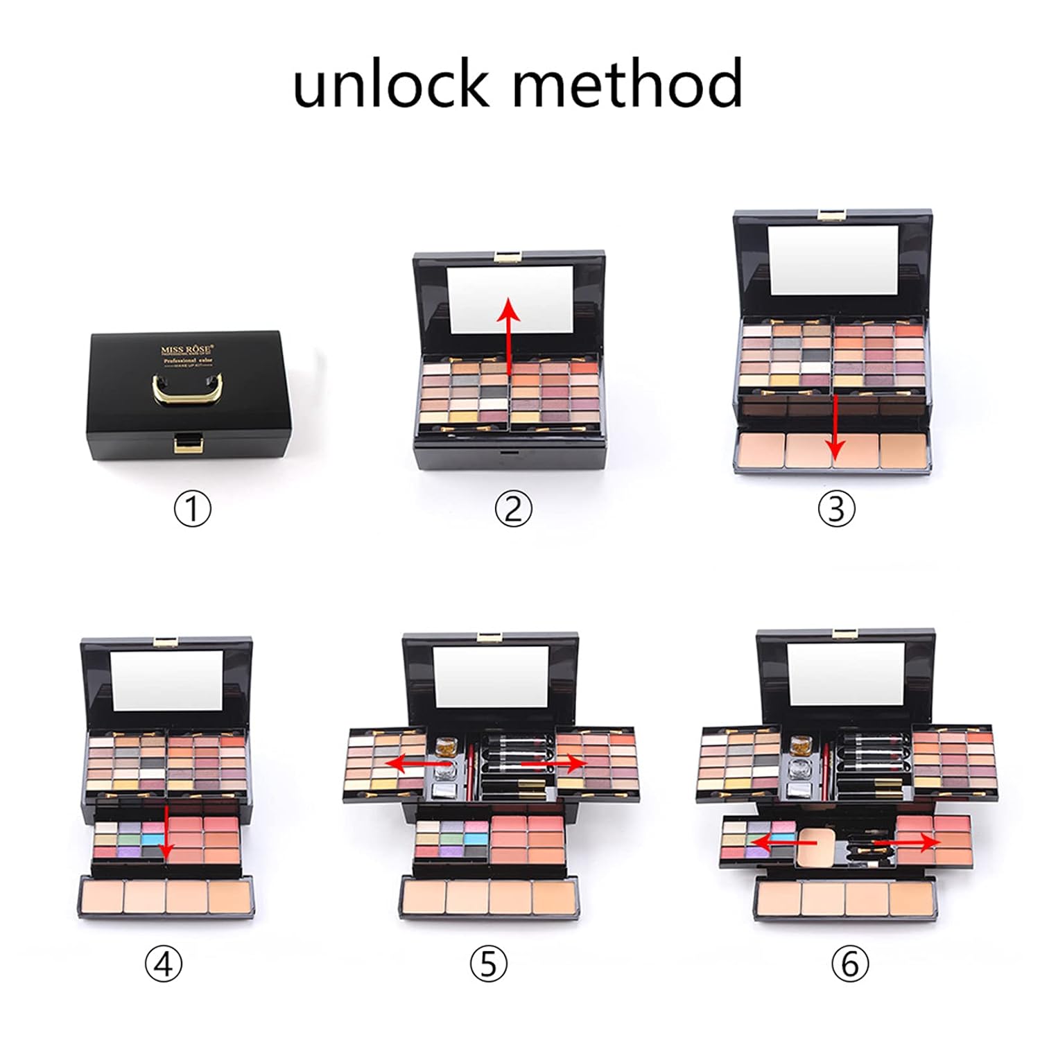 SET DE MAQUILLAJE PURE VIE ALL IN ONE 39 SOMBRAS 6 BLUSH 4 POLVOS COMPACTOS - 5