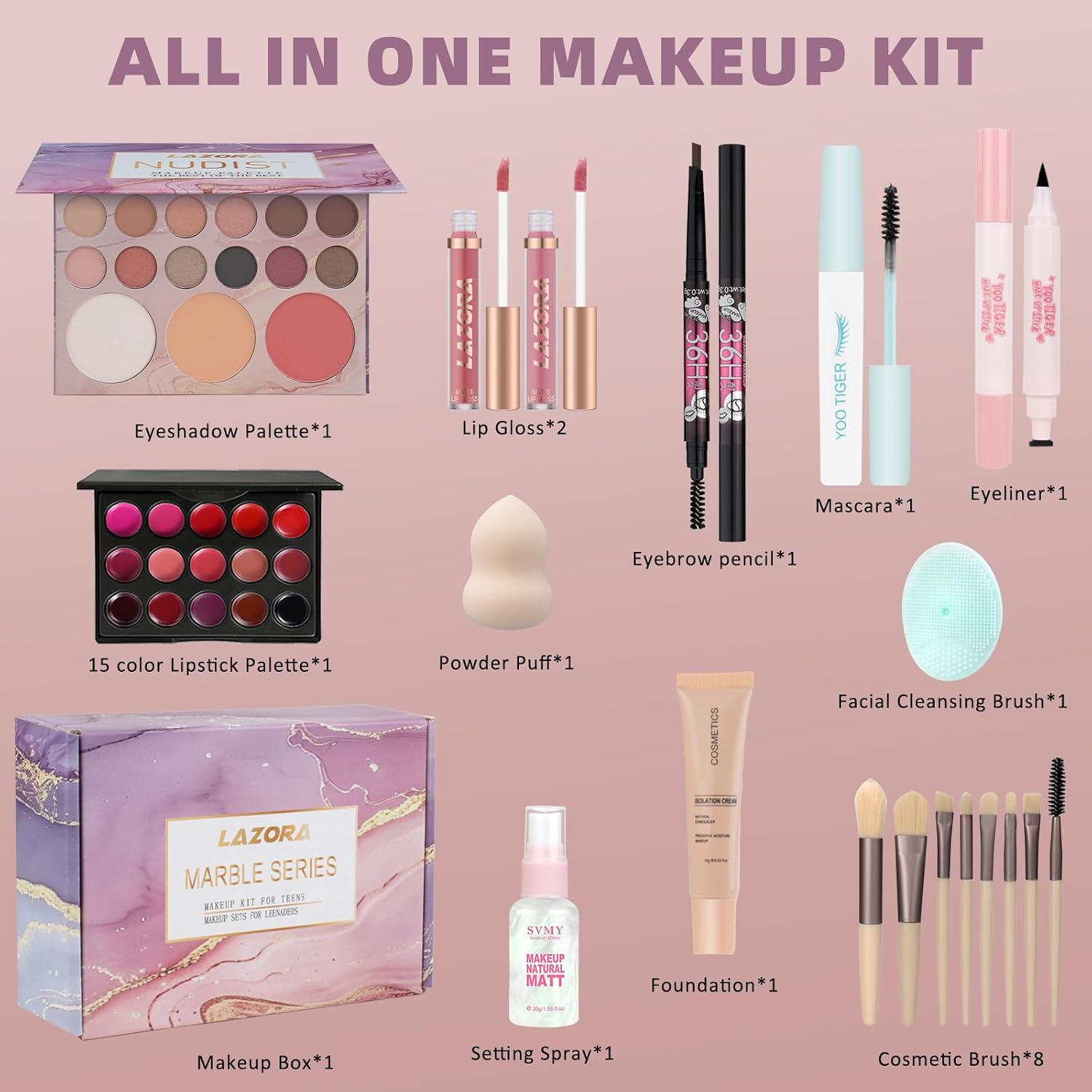 SET DE MAQUILLAJE VENSHUN PARA ADOLESCENTES KIT COMPLETO PARA PRINCIPIANTES - 2
