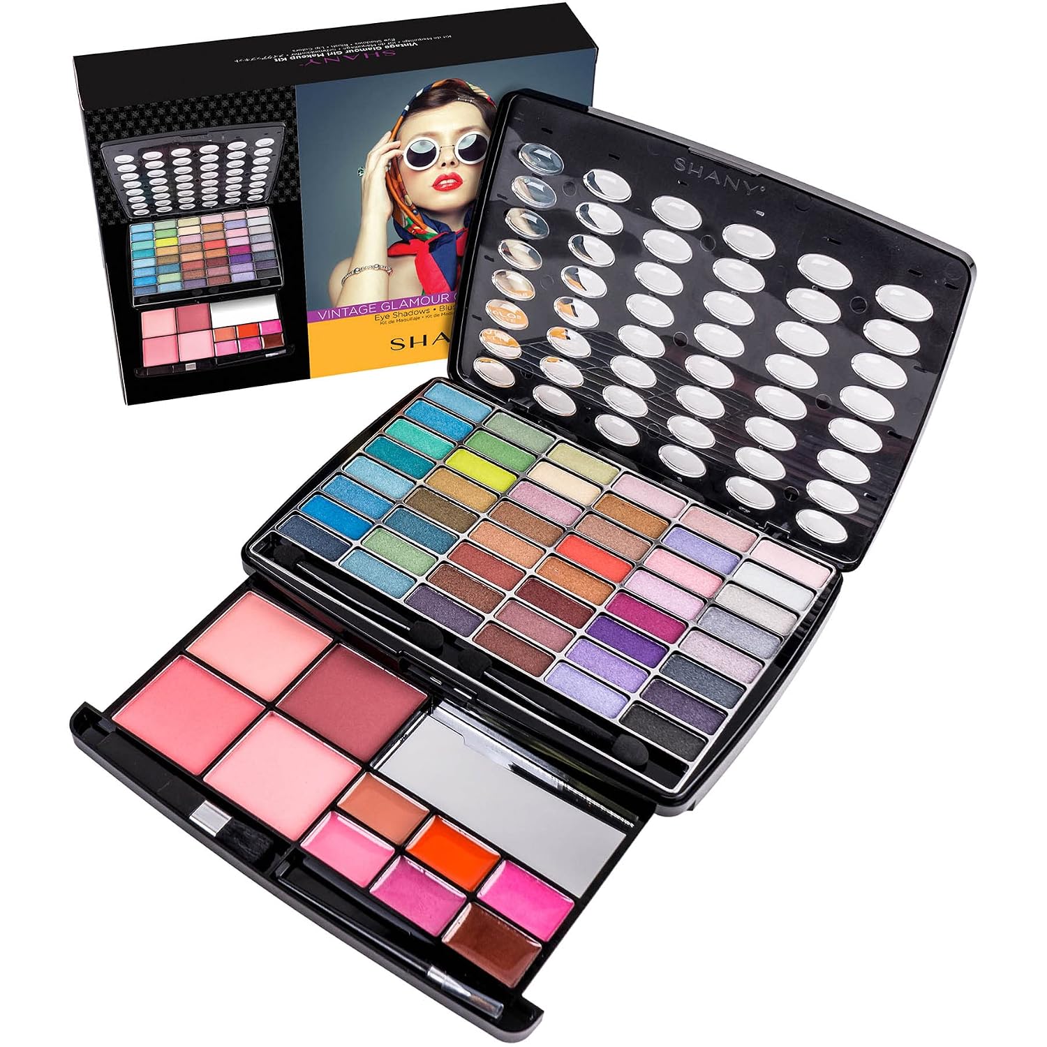 SET DE MAQUILLAJE SHANY GLAMOUR GIRL CON PALETA DE SOMBRAS, RUBORES, LABIALES Y ESPEJO - 1