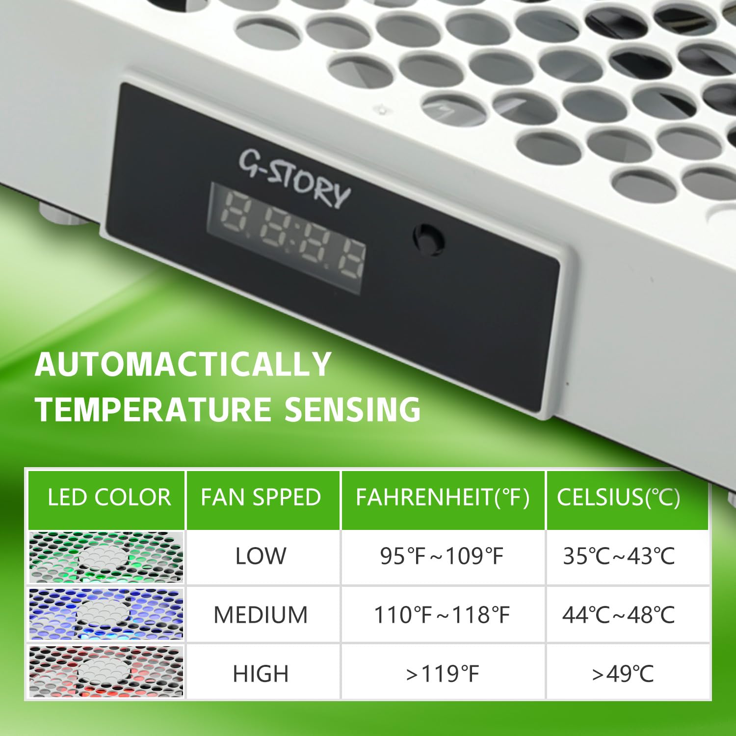 VENTILADOR DE ENFRIAMIENTO G-STORY PARA XBOX SERIES X CON AJUSTE AUTOMÁTICO DE VELOCIDAD Y PANTALLA DE TEMPERATURA BLANCO - 5