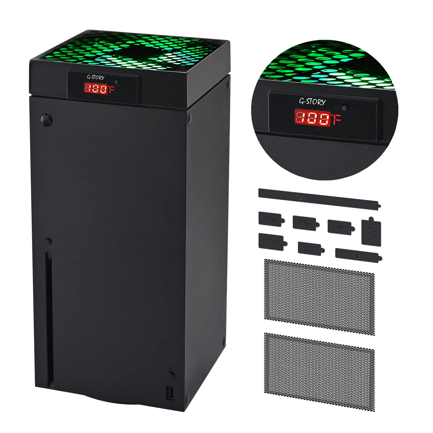 VENTILADOR DE ENFRIAMIENTO G-STORY PARA XBOX SERIES X CON AJUSTE AUTOMÁTICO DE 3 VELOCIDADES Y PANTALLA DE TEMPERATURA RGB - 1