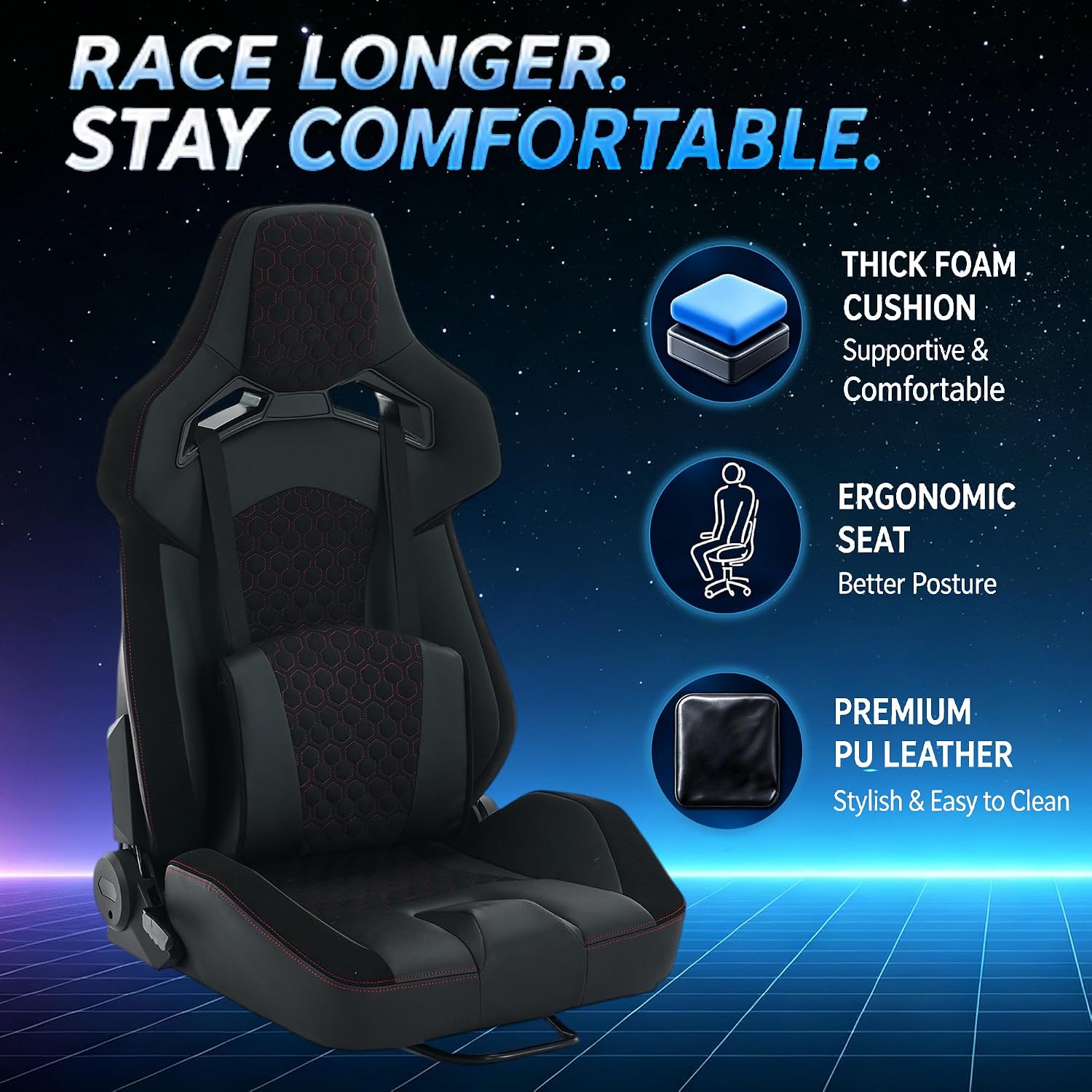COCKPIT PARA SIMULADOR DE CARRERAS HPTMESX CON SOPORTE PARA MONITOR - 2