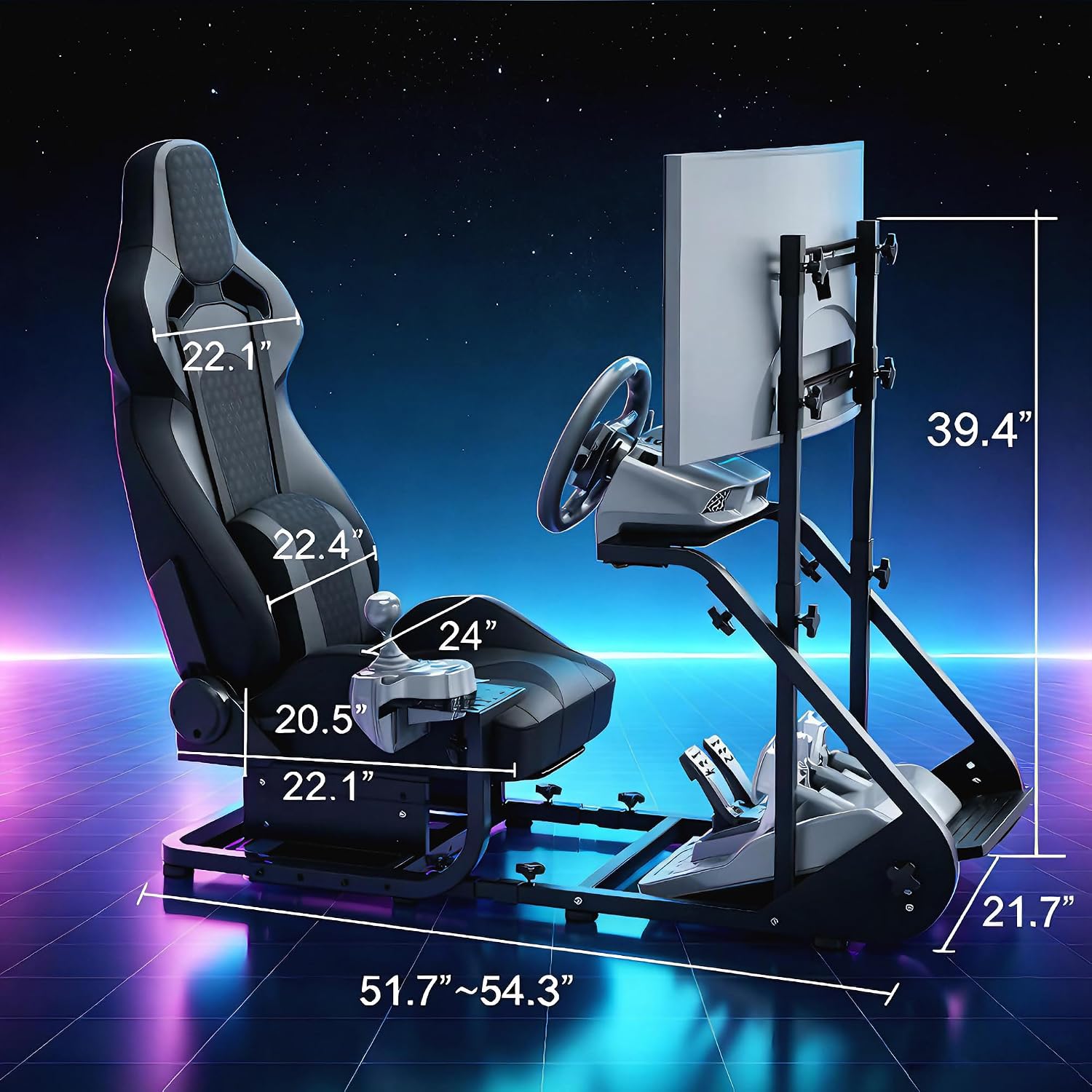 COCKPIT PARA SIMULADOR DE CARRERAS HPTMESX CON SOPORTE PARA MONITOR - 4