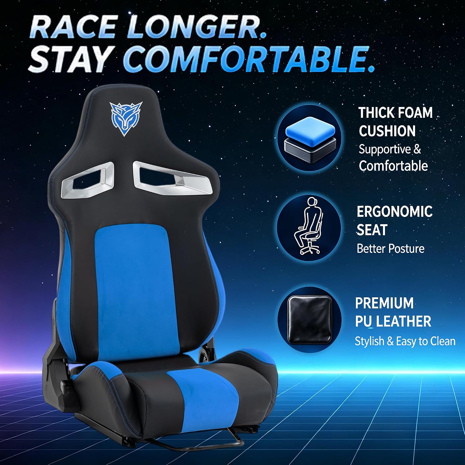 COCKPIT PARA SIMULADOR DE CARRERAS HPTMESX CON ASIENTO Y SOPORTE AJUSTABLE PARA MONITOR COMPATIBLE CON PC, PS5 Y XBOX - 5