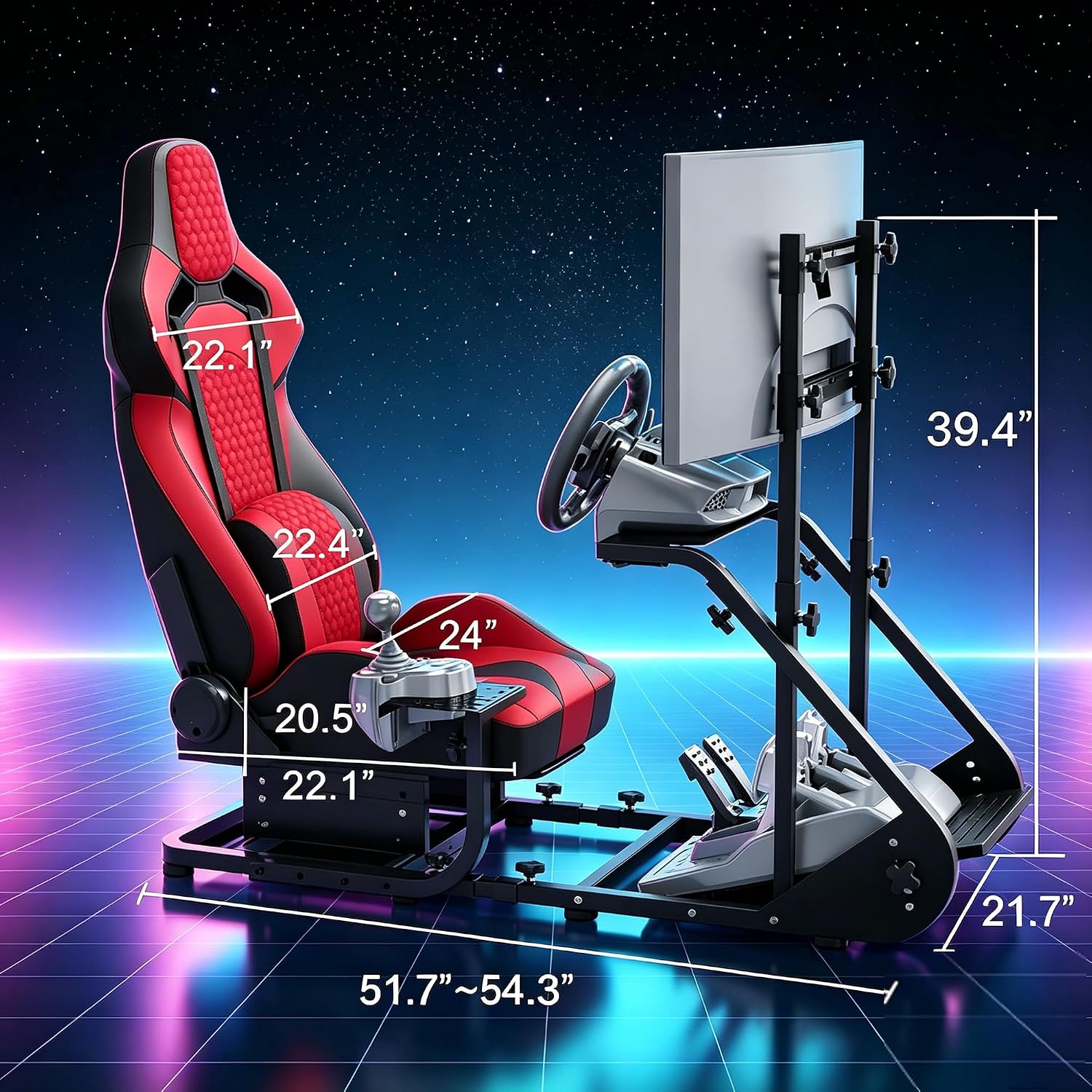 COCKPIT PARA SIMULADOR DE CARRERAS HPTMESX CON SOPORTE PARA MONITOR - 4