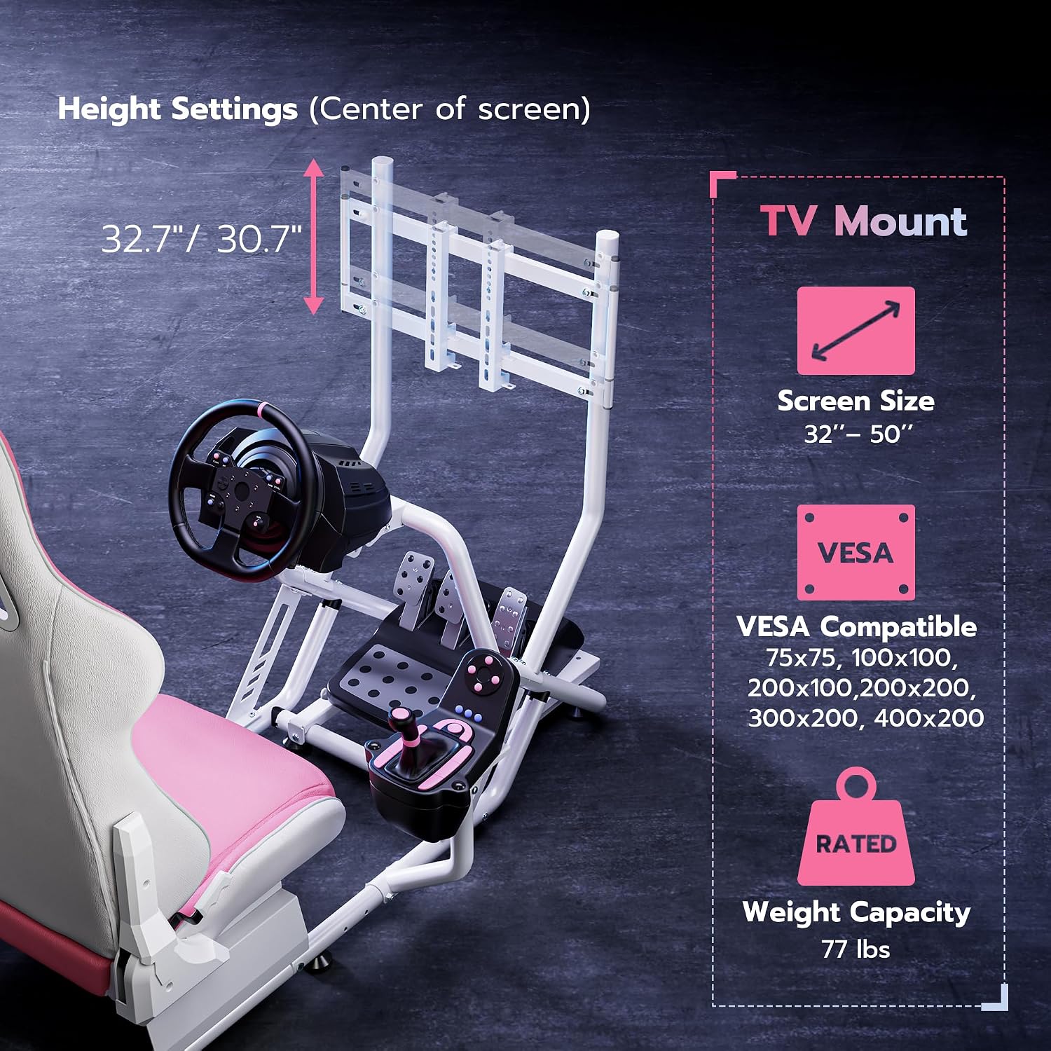 COCKPIT PARA SIMULADOR DE CARRERAS ARES WING CON SOPORTE PARA TV - 5
