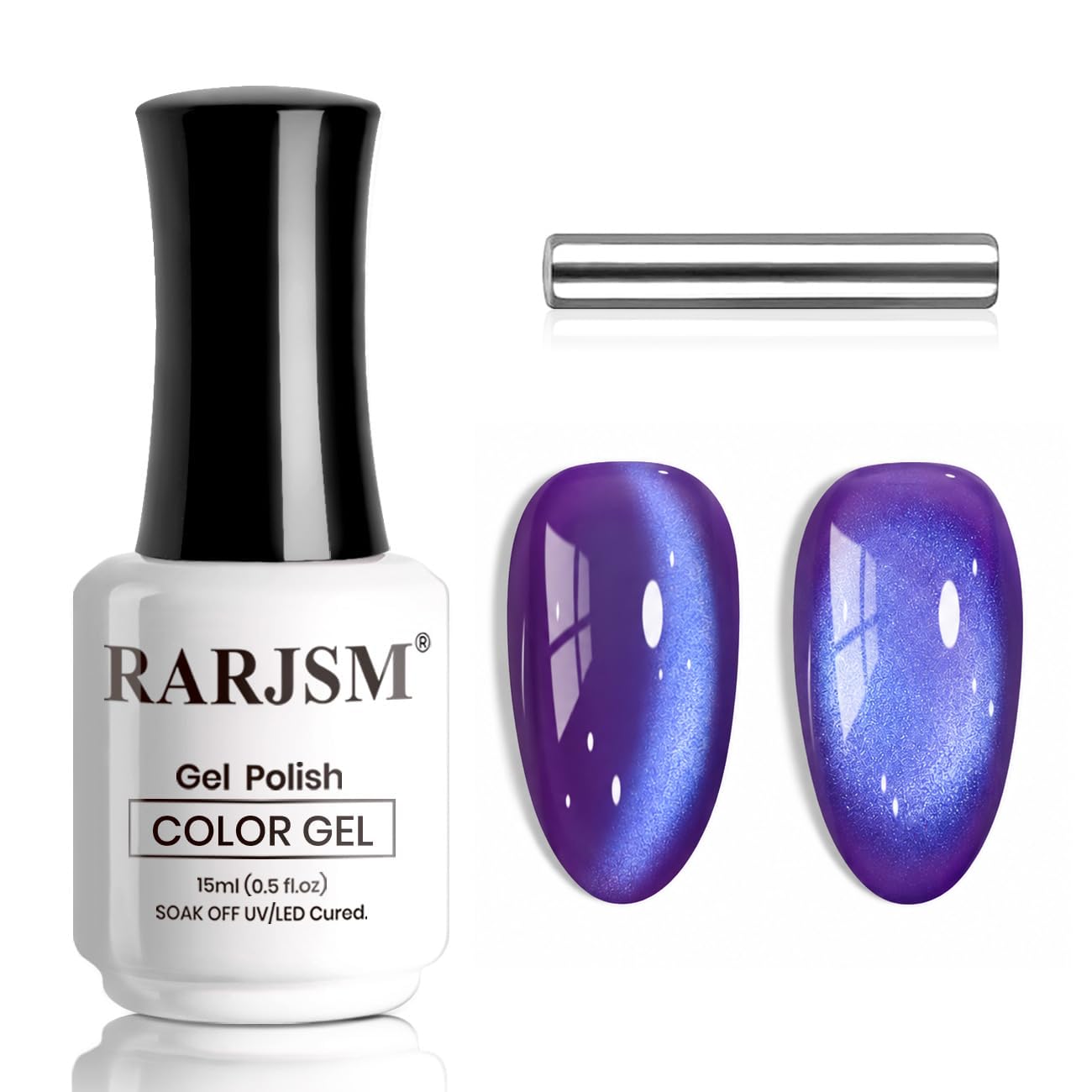 ESMALTE EN GEL RARJSM GRAPE PURPLE CAT EYE 15ML CON IMÁN - 1