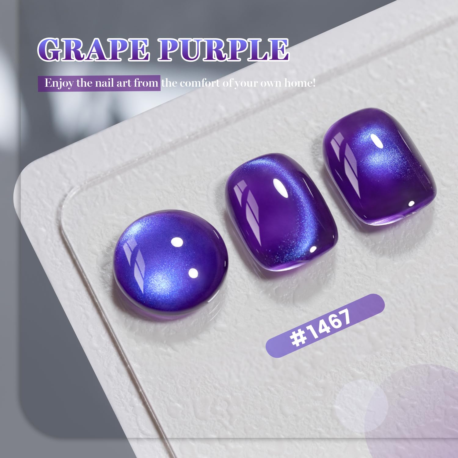ESMALTE EN GEL RARJSM GRAPE PURPLE CAT EYE 15ML CON IMÁN - 4