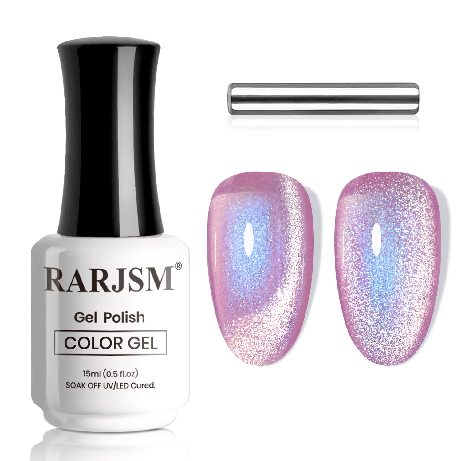 ESMALTE DE UÑAS GEL RARJSM PURPLE BLUE DIAMOND CAT EYE 15ML CON IMÁN - 1